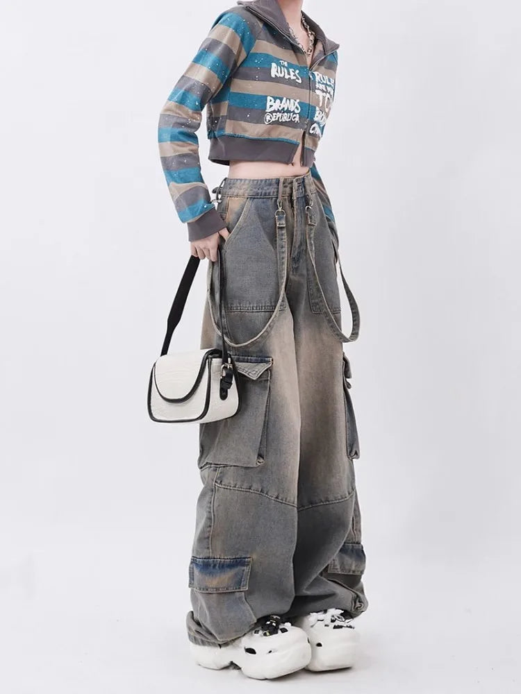 Retro jeans wide oversized trousers