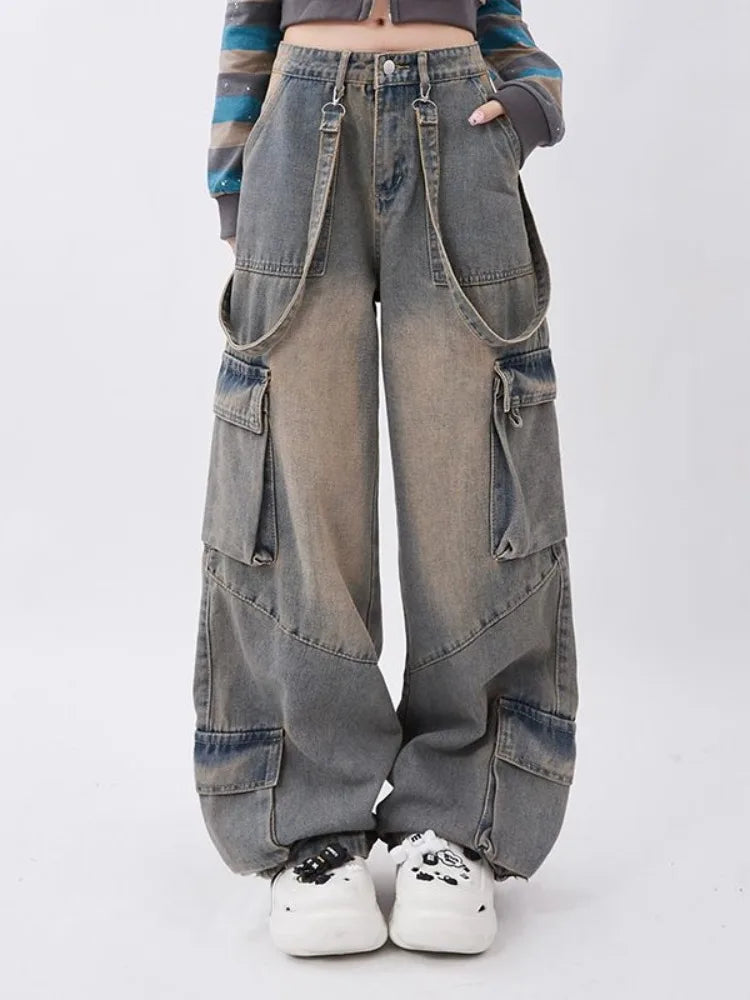 Retro jeans wide oversized trousers