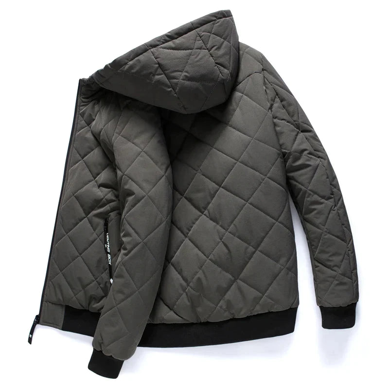 Padded jacket with fur