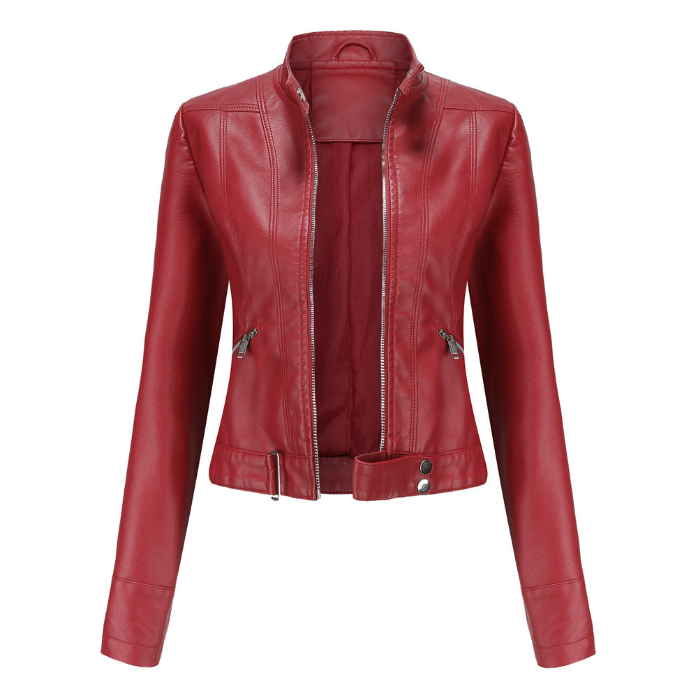 Elegant leather jacket for women