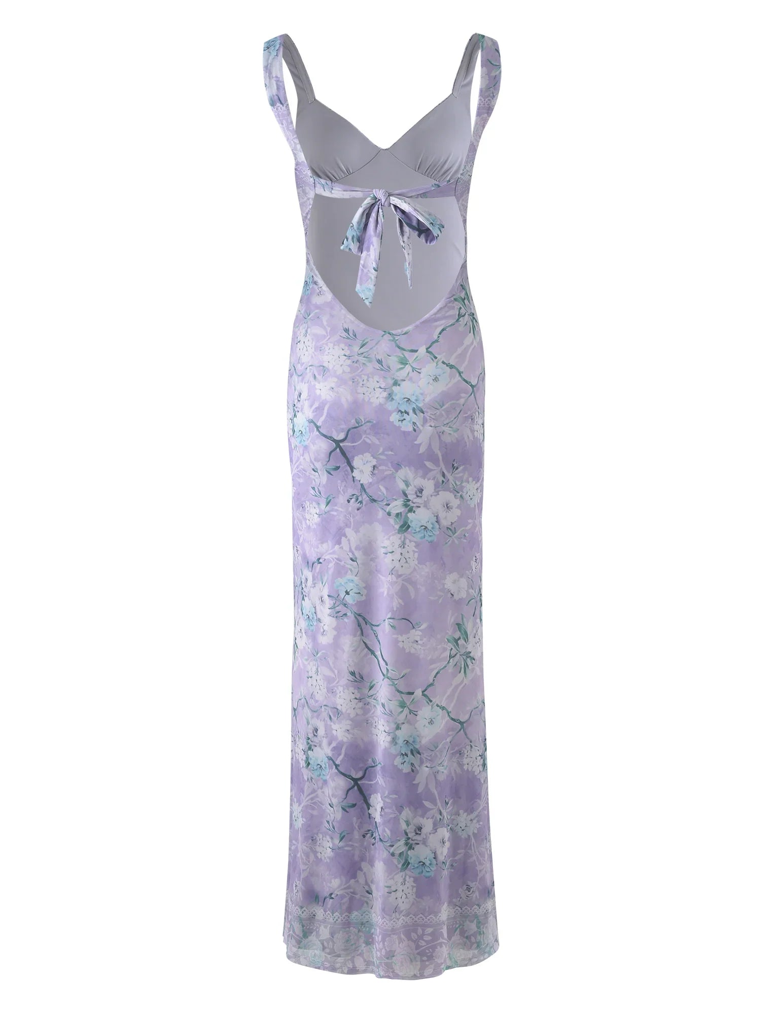 Purple floral maxi dress