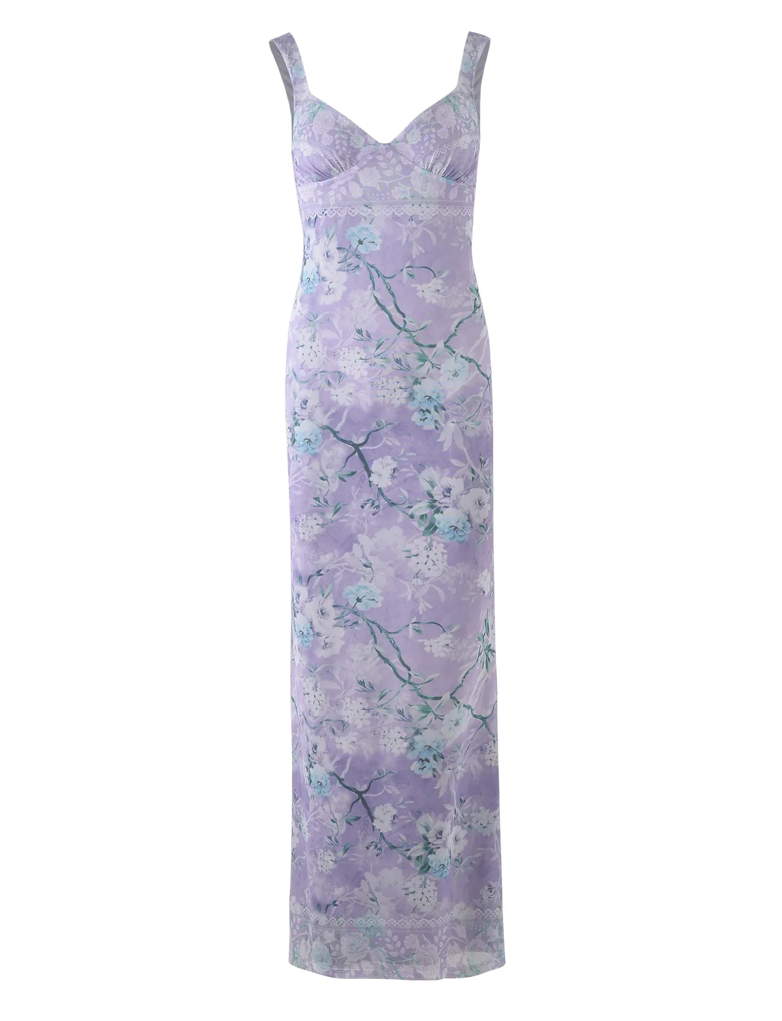 Purple floral maxi dress