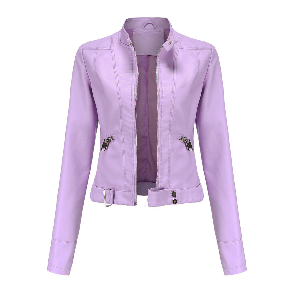 Elegant leather jacket for women