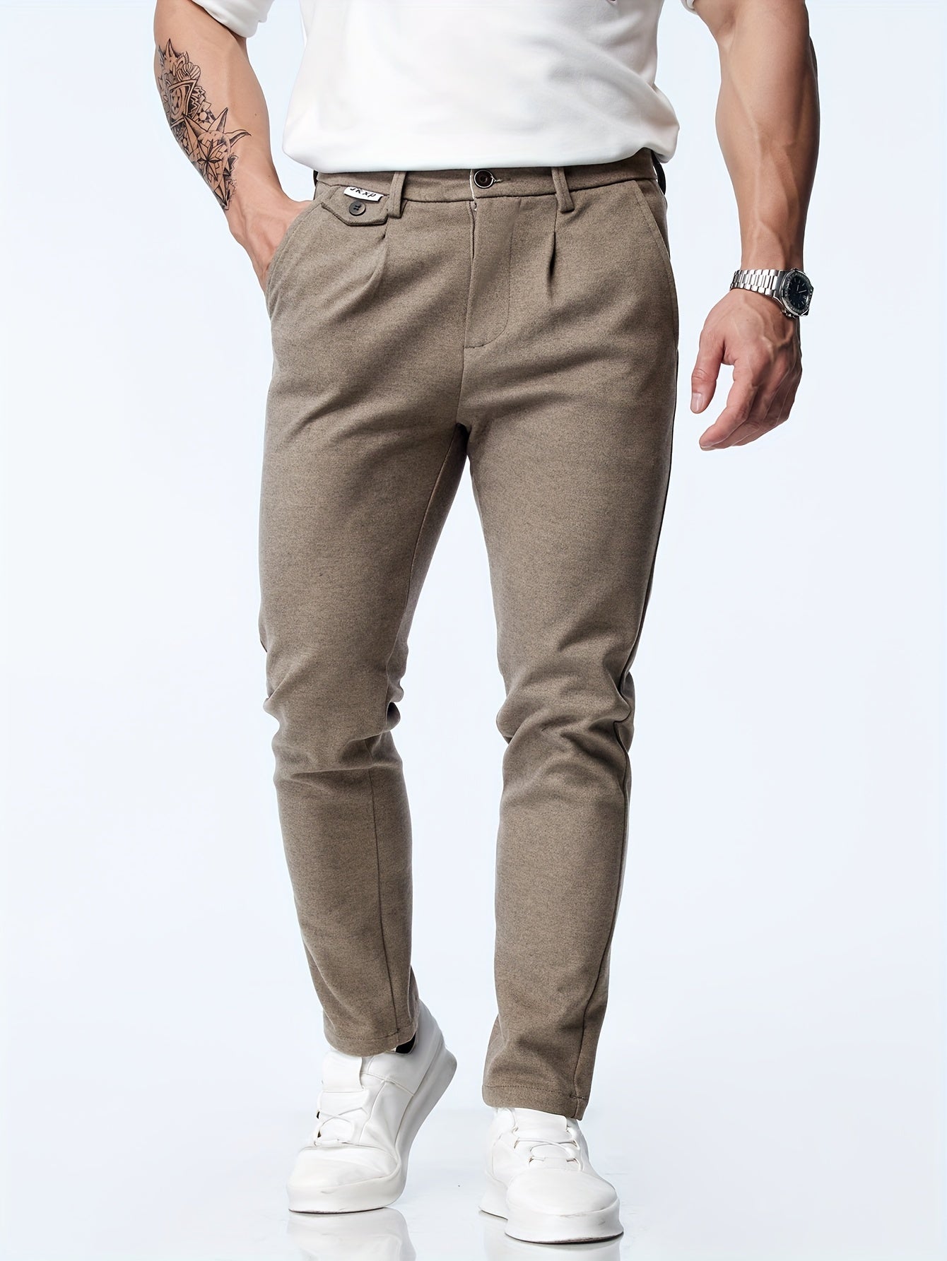 Casual straight stretch trousers for men