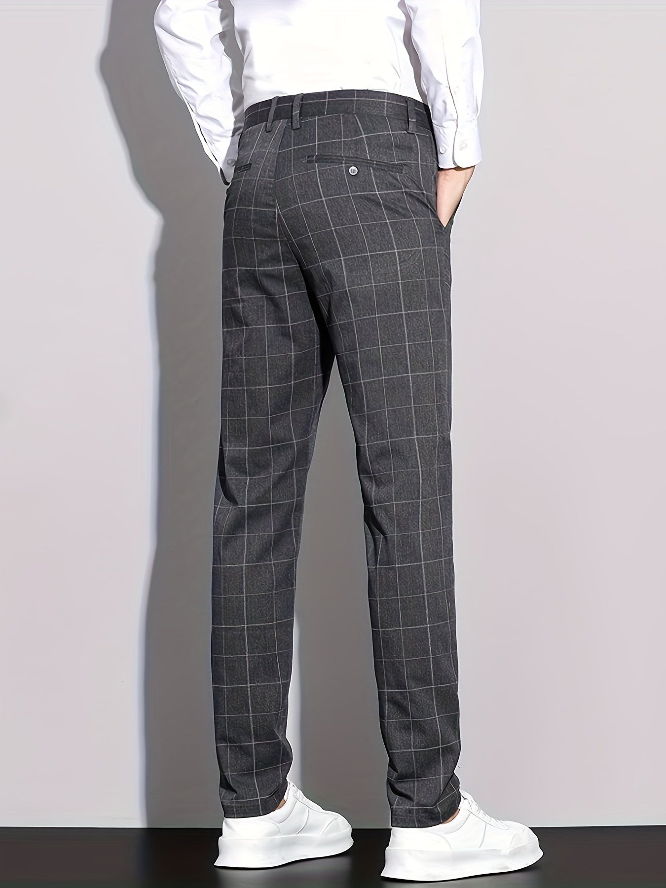 Retro checked men's trousers