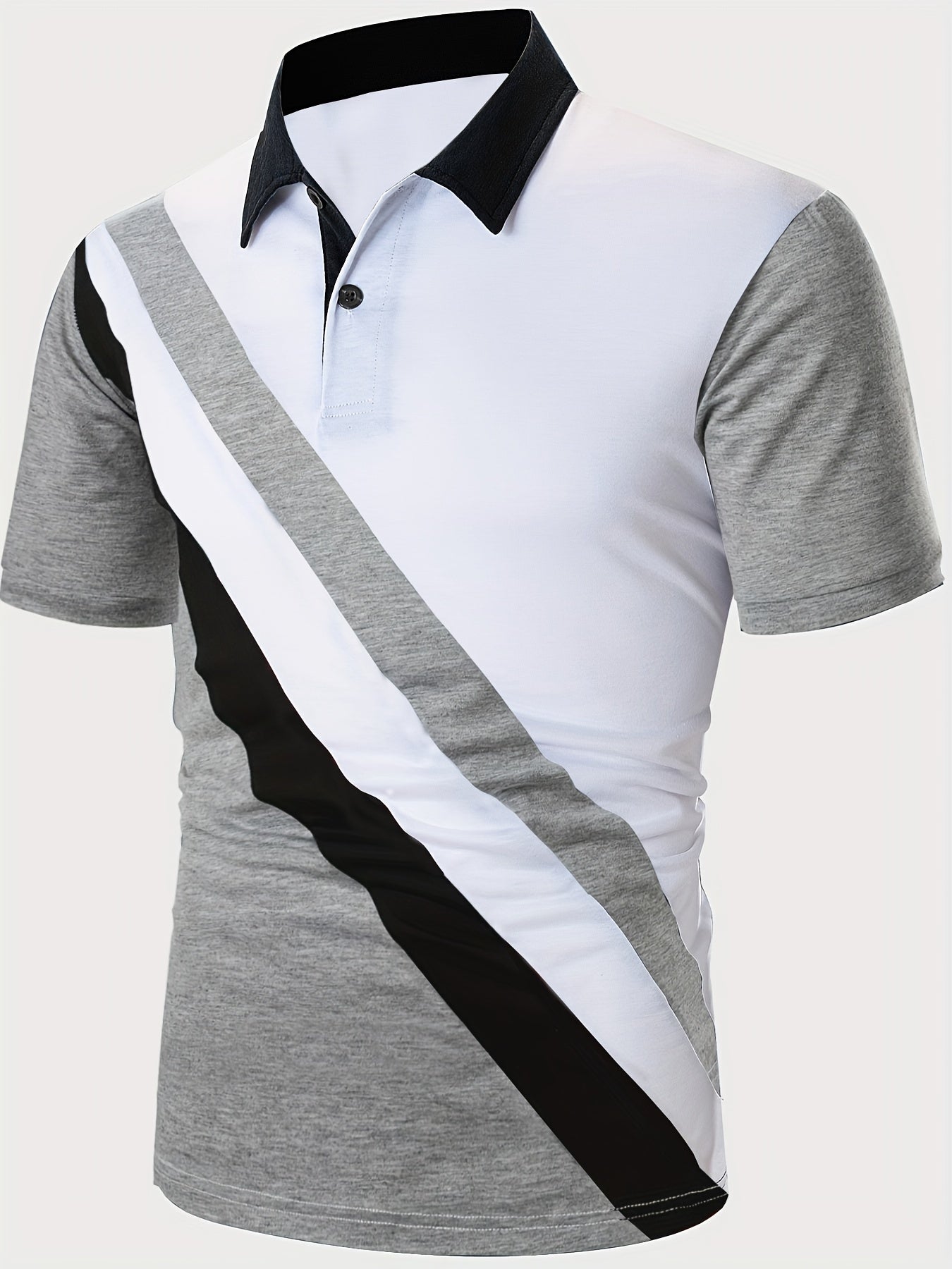 Slim multi-coloured striped polo shirt with lapels