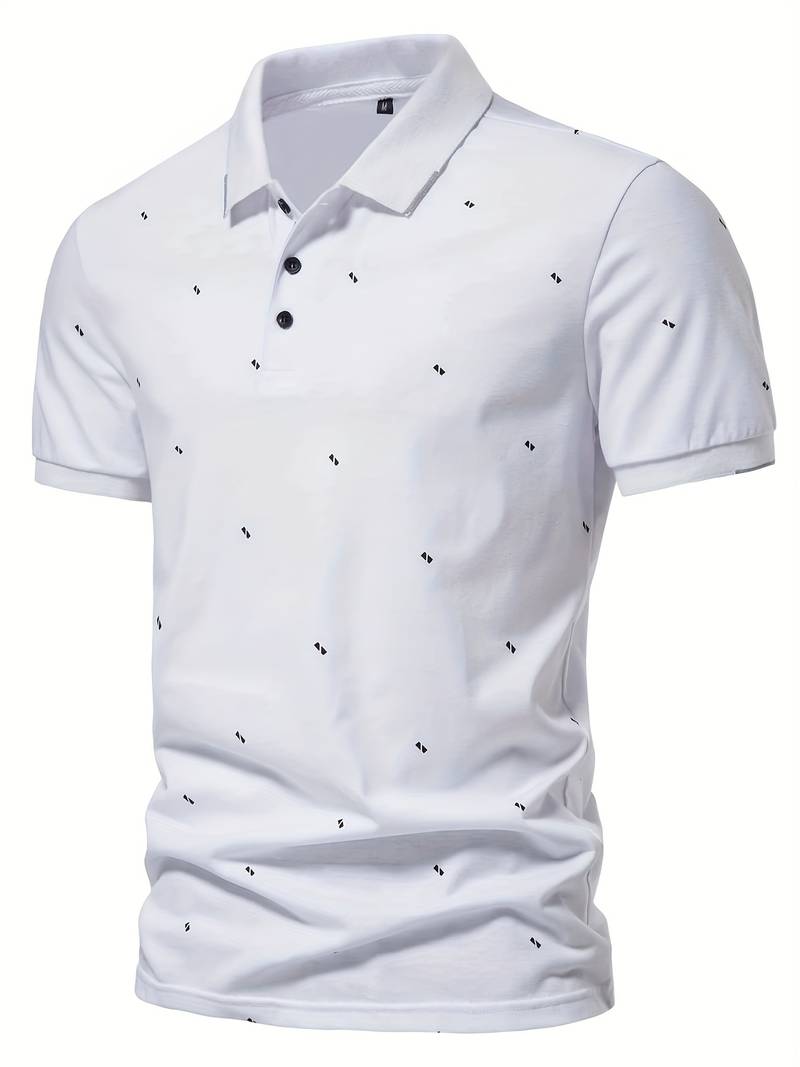 Polo shirt with lapels and dotted pattern