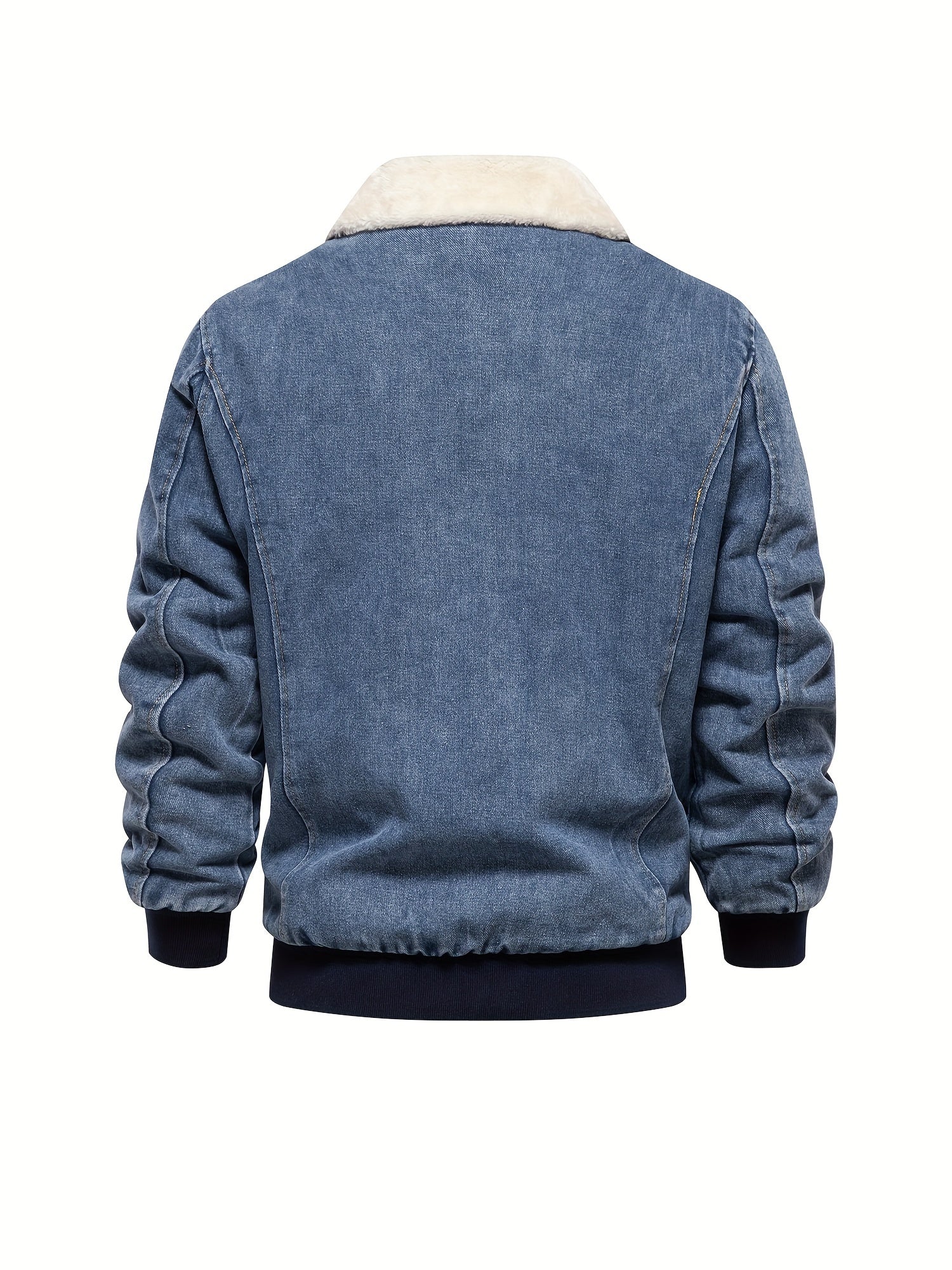 Men's denim fleece jacket