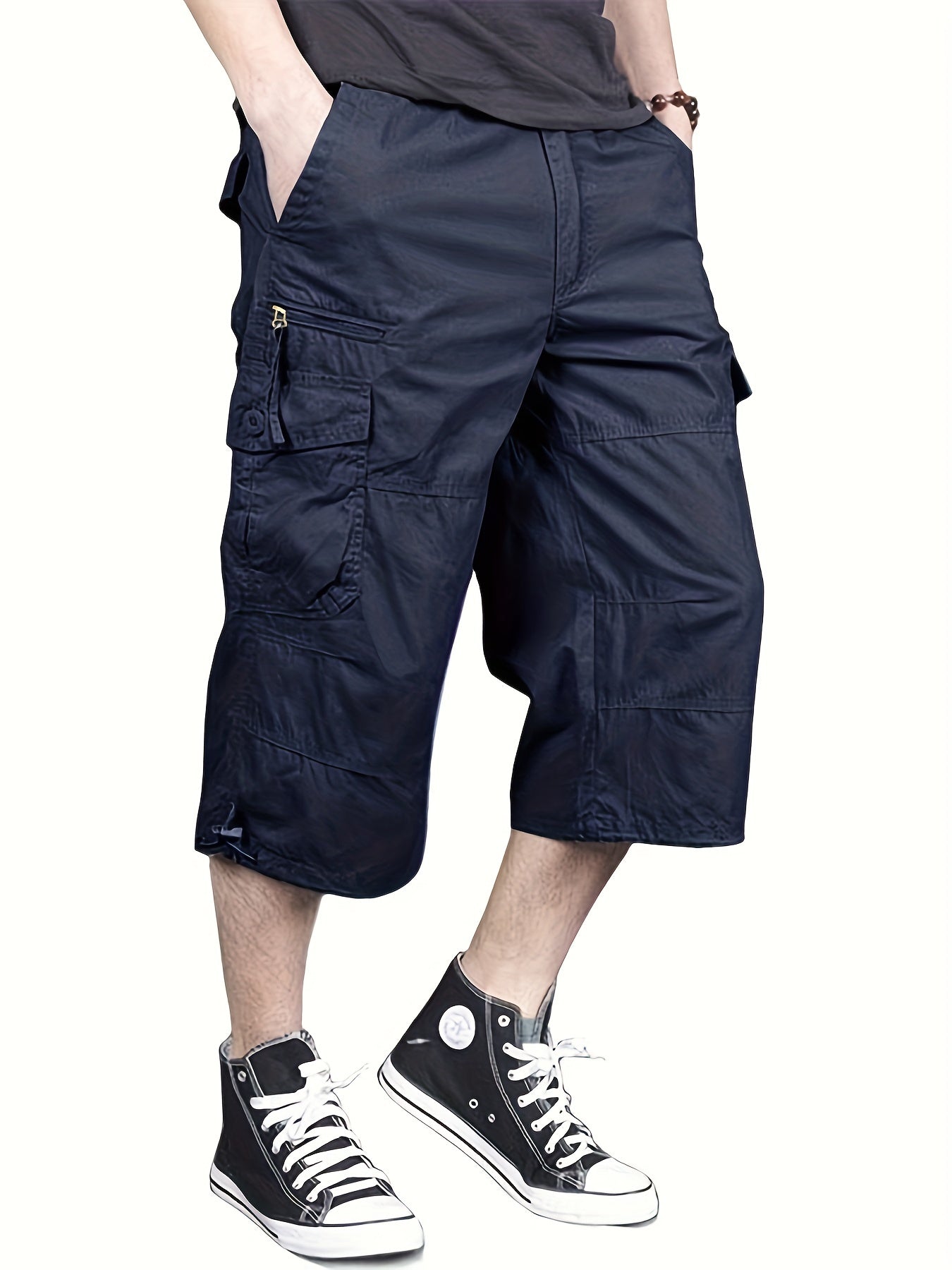 Casual cargo capri shorts for men in street style