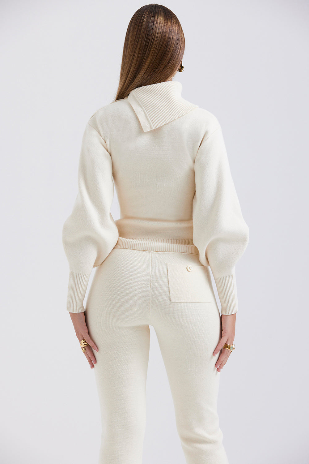 Cashmere blend sweater with trousers