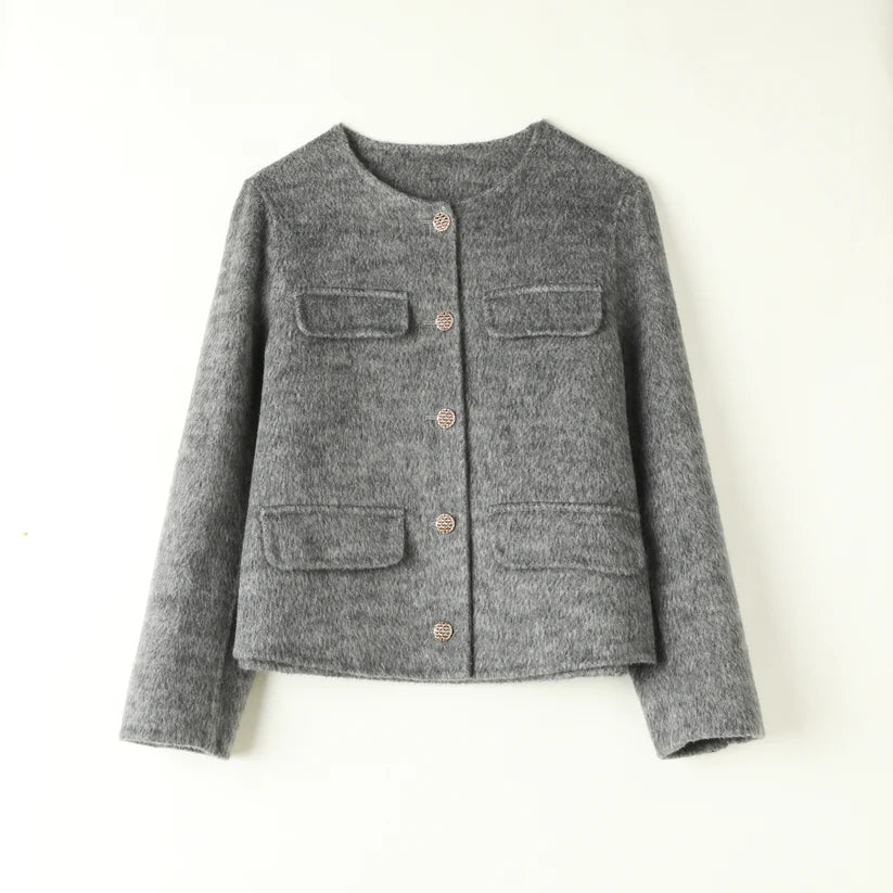 Gray wool cardigan