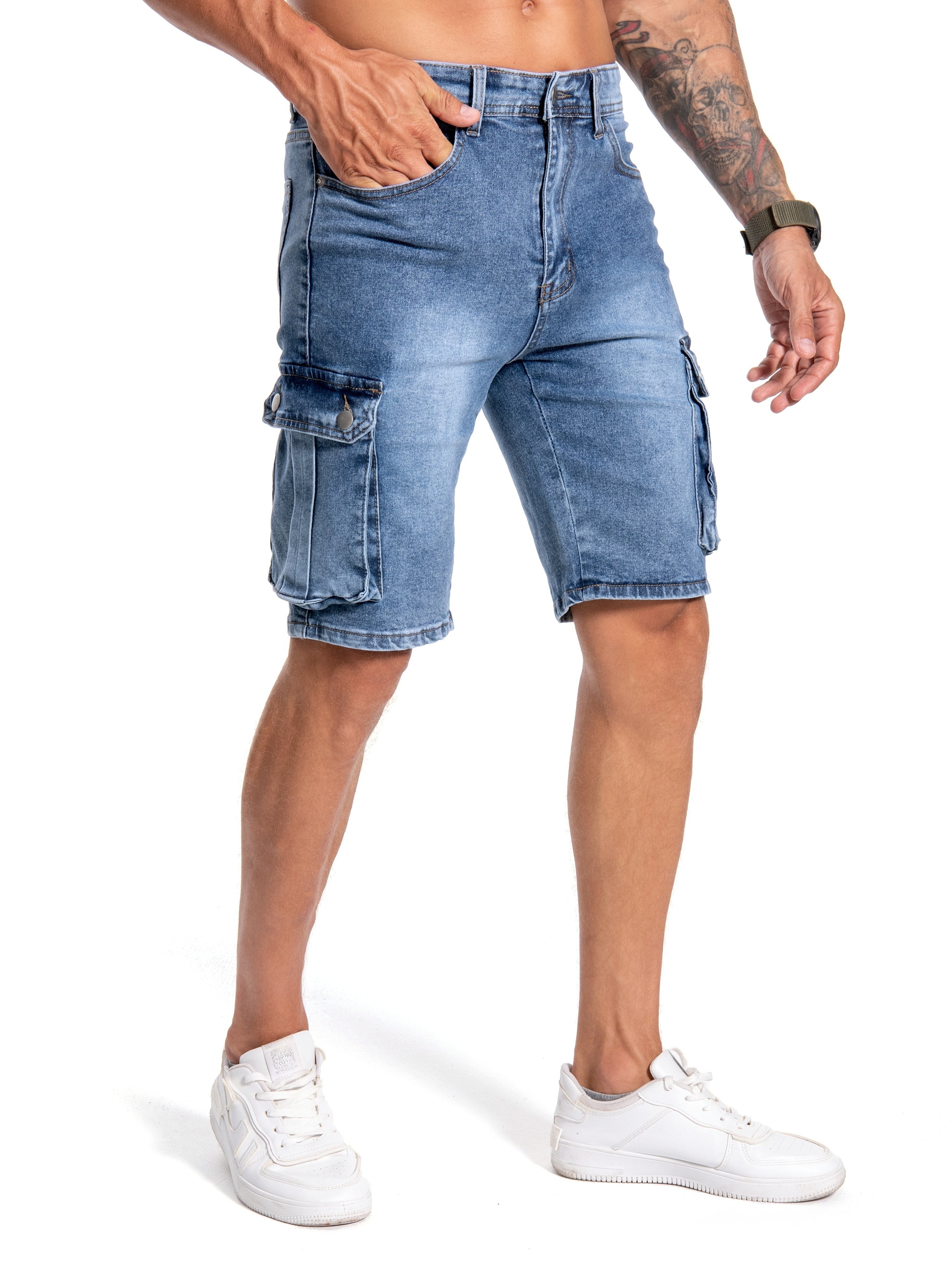 Denim shorts medium stretch for men