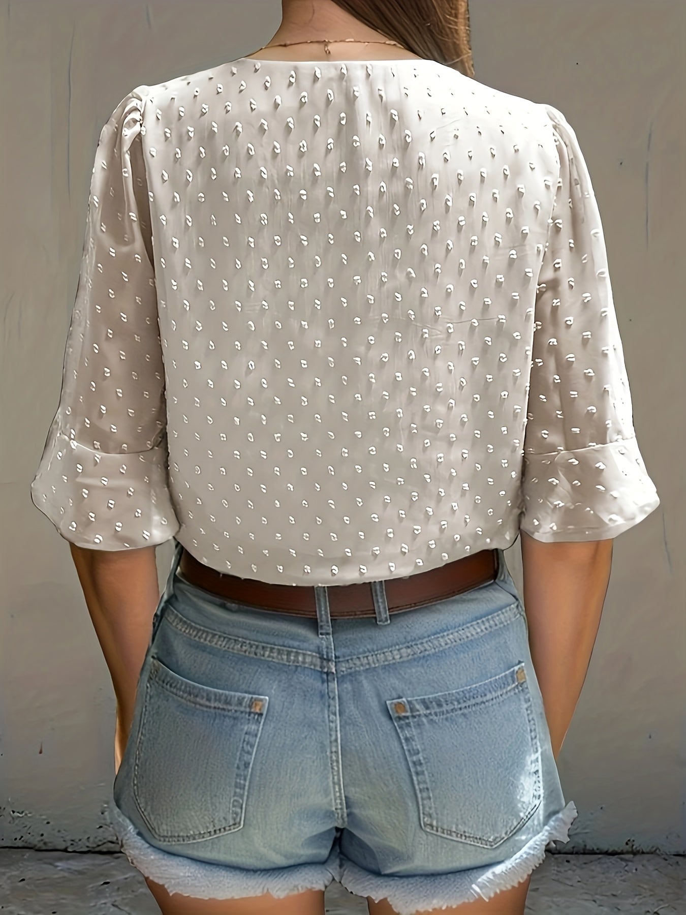 Loose chiffon blouse with long sleeves