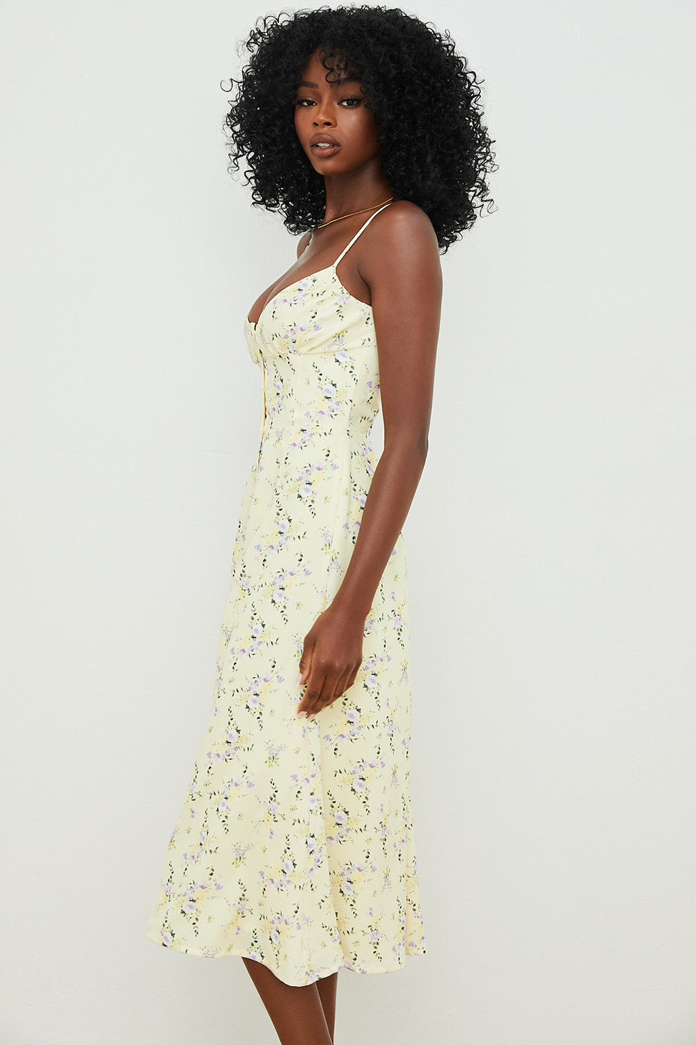 Lemon Floral Midi Sundress