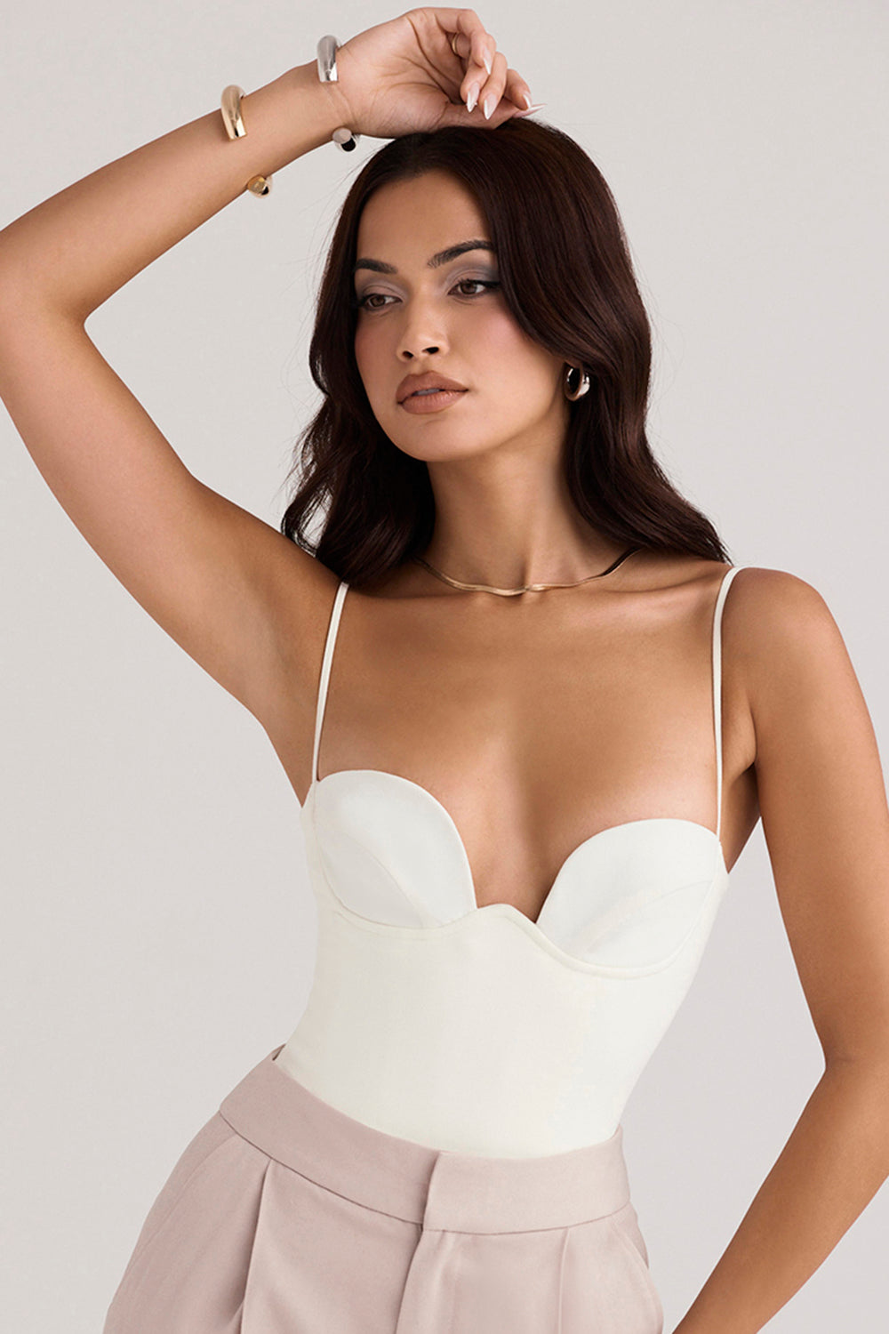 Ivory colored bodysuit with underwire