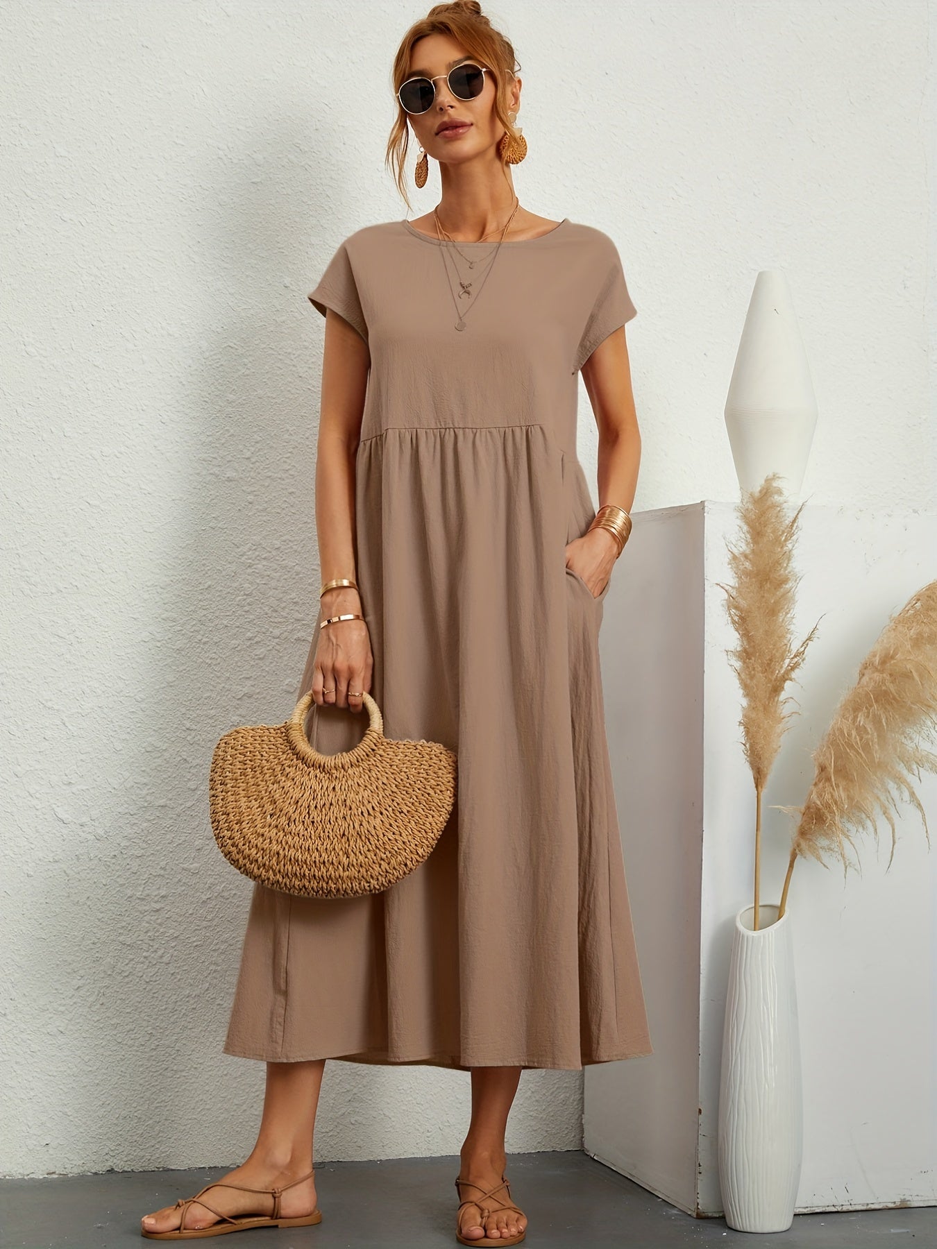 casual summer dress with loose pockets