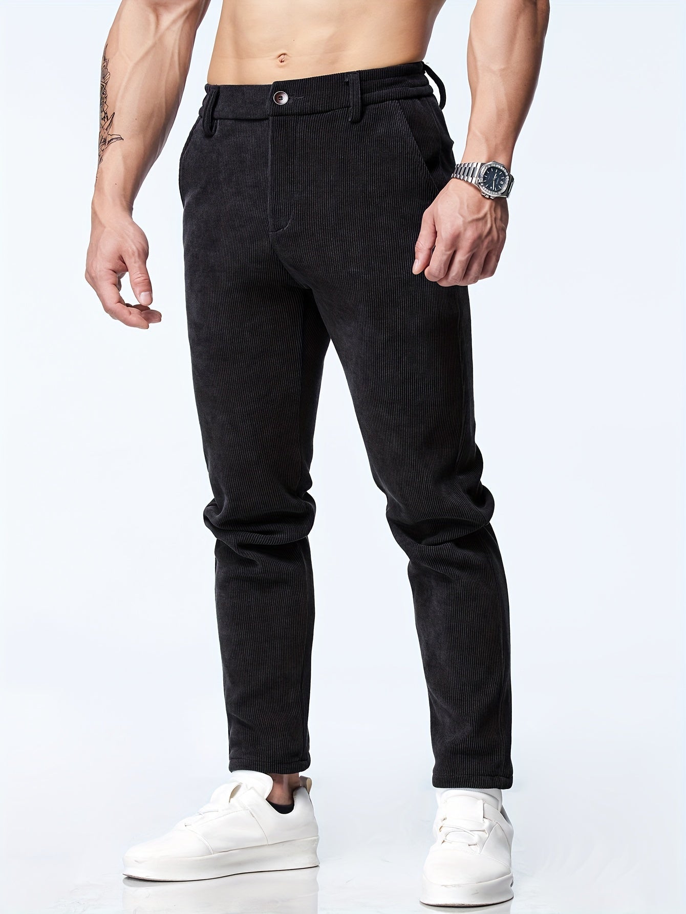 Straight corduroy trousers