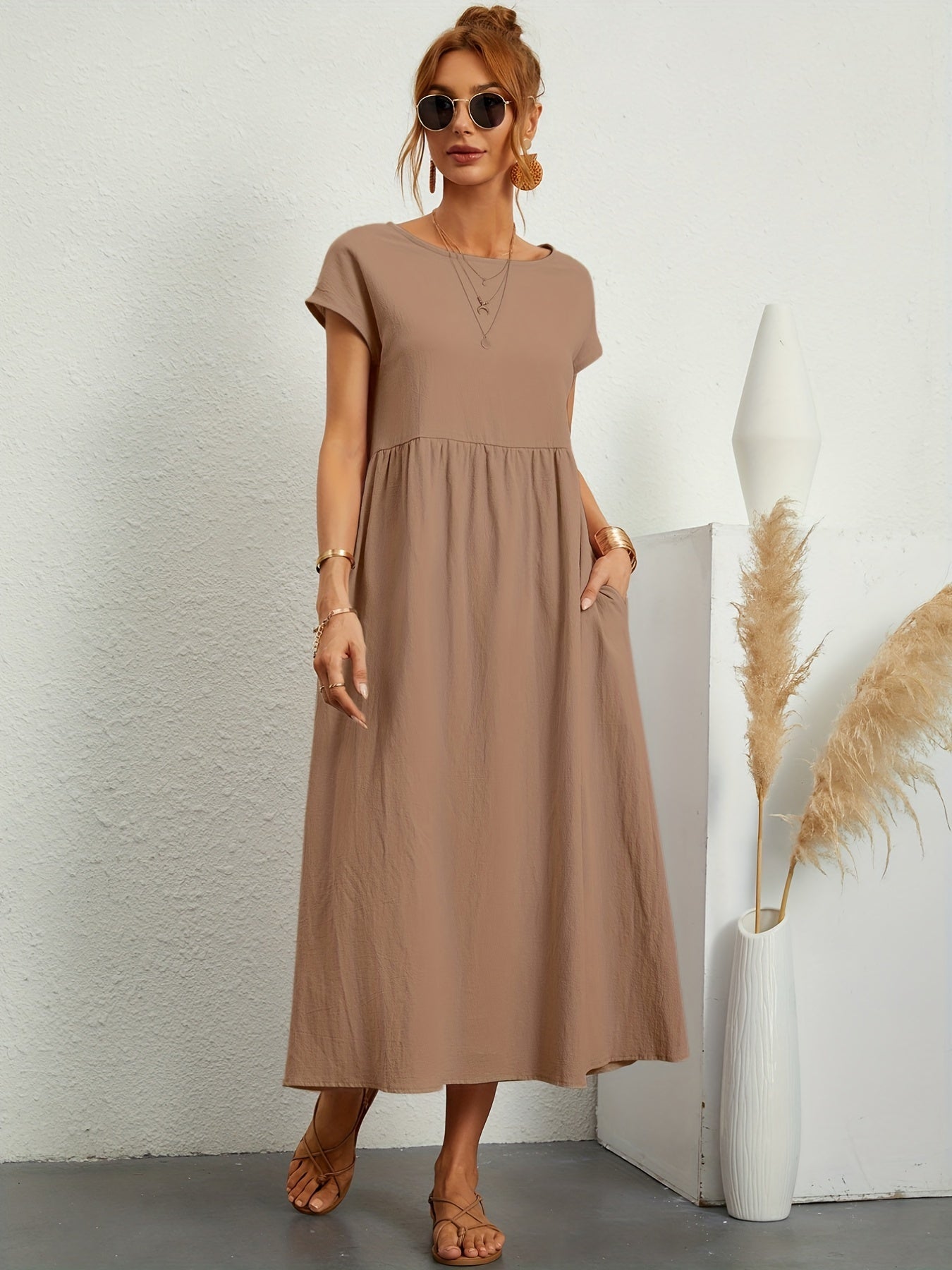 casual summer dress with loose pockets