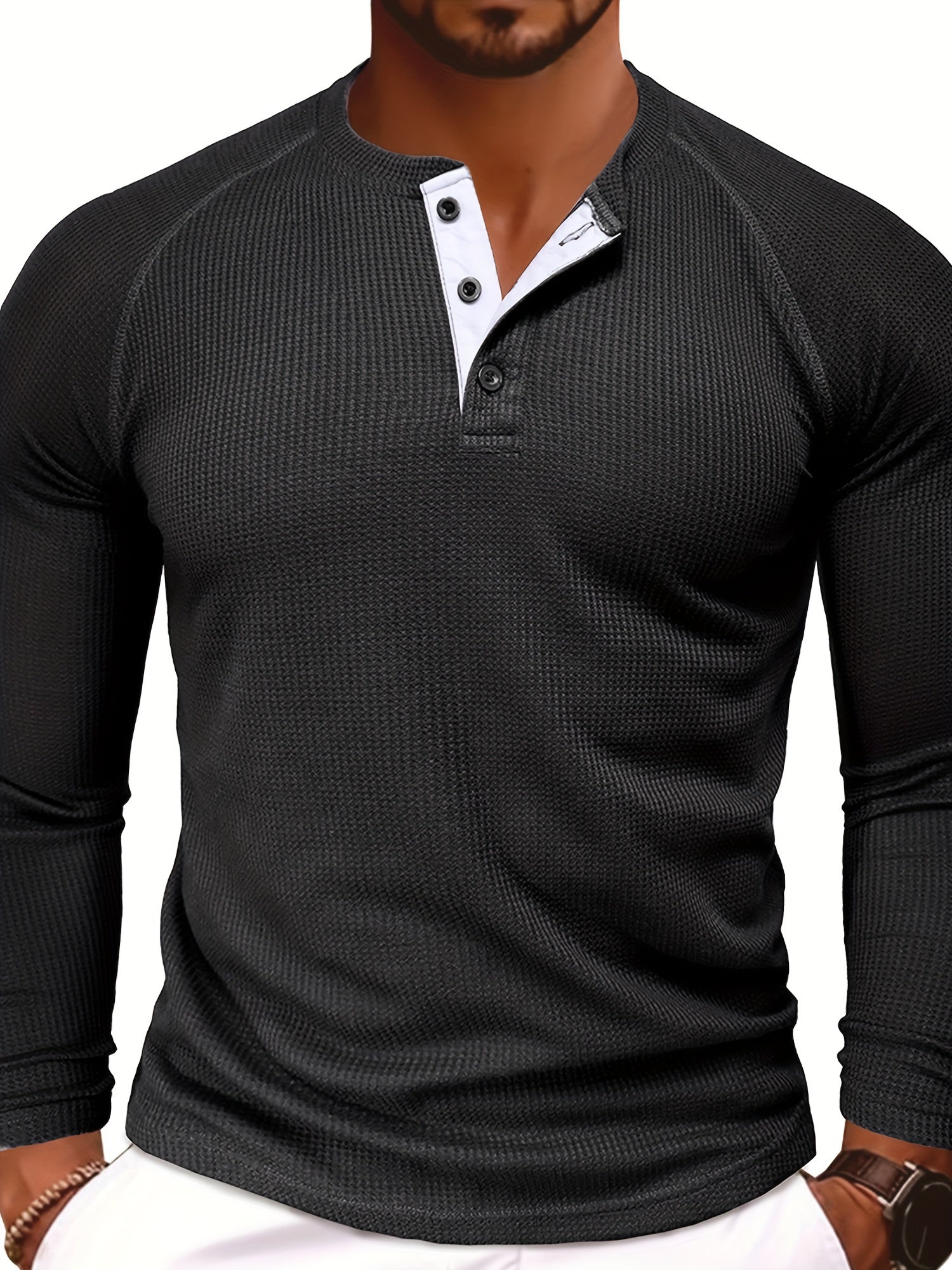 Long sleeve Henley shirt