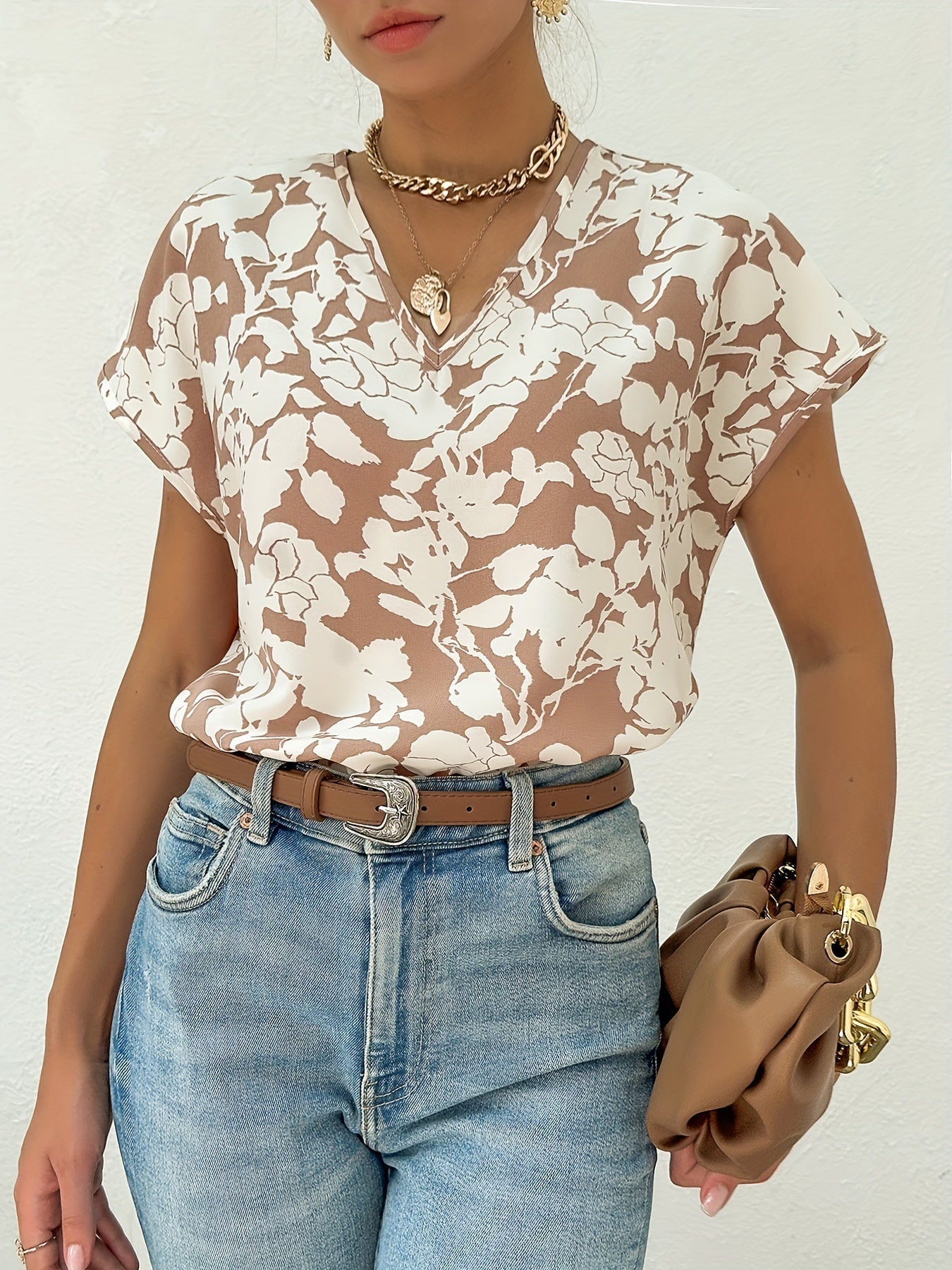 Blouse with floral print