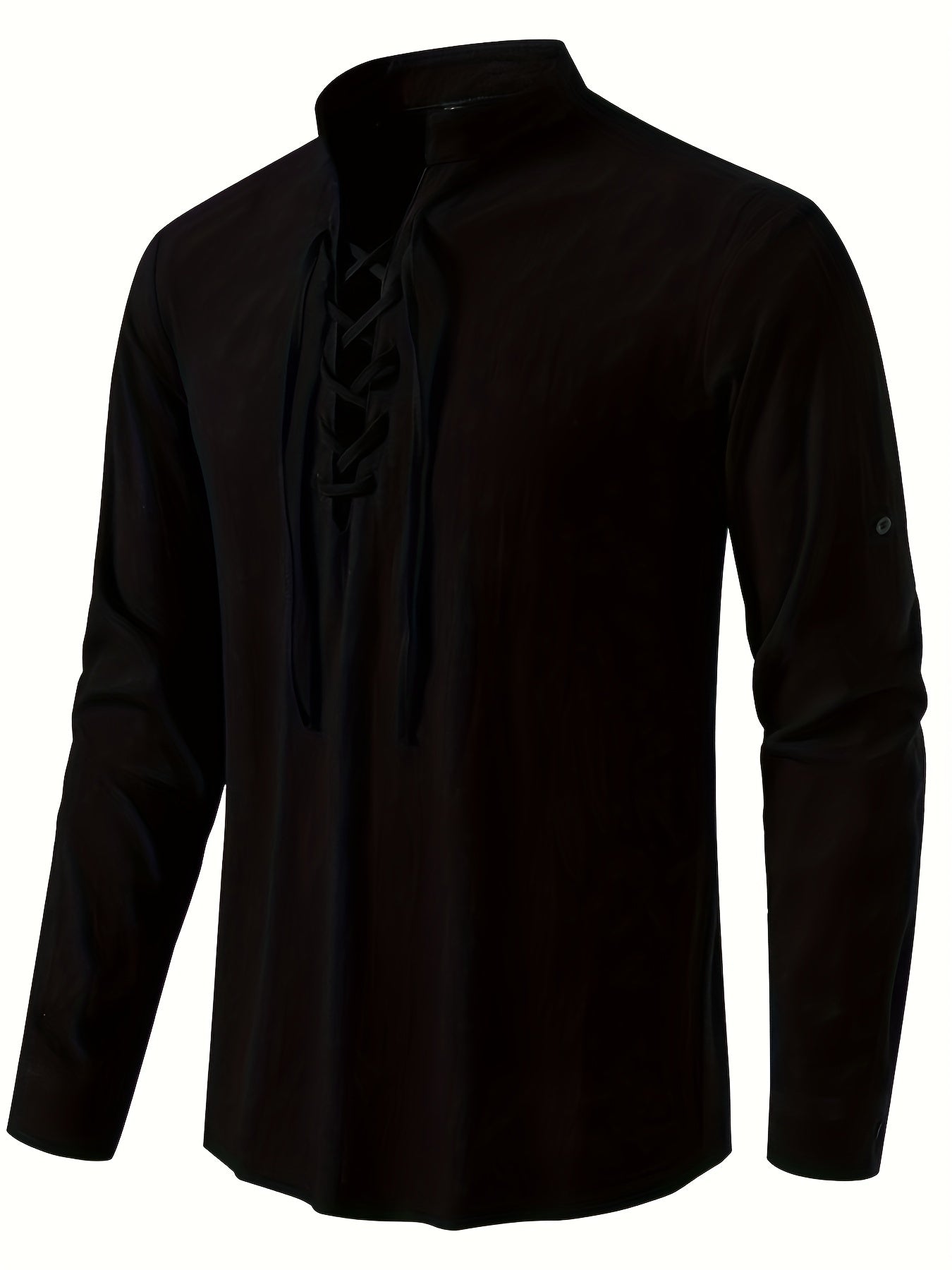 Casual Henley T-shirt with long sleeves