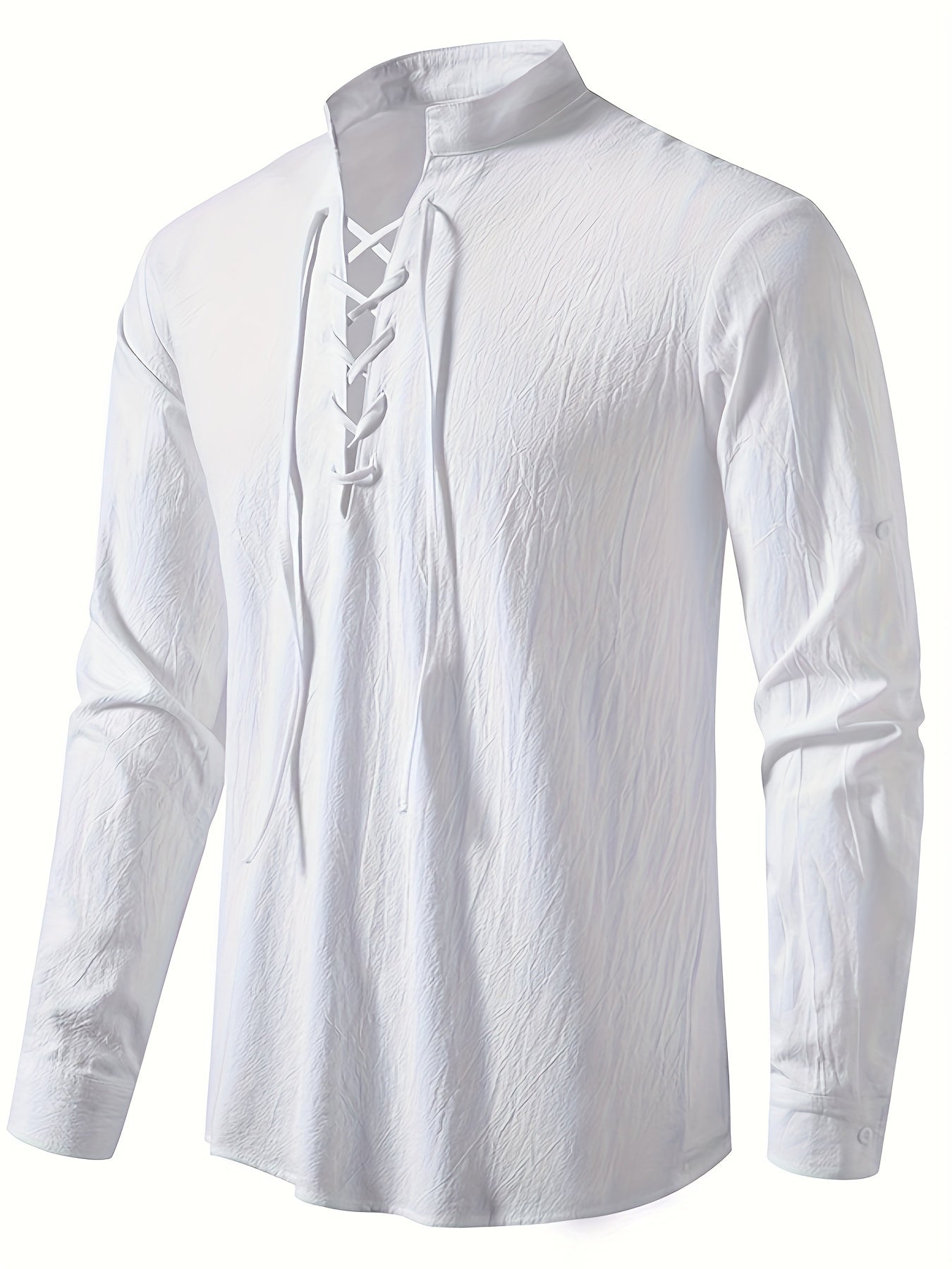 Casual Henley T-shirt with long sleeves