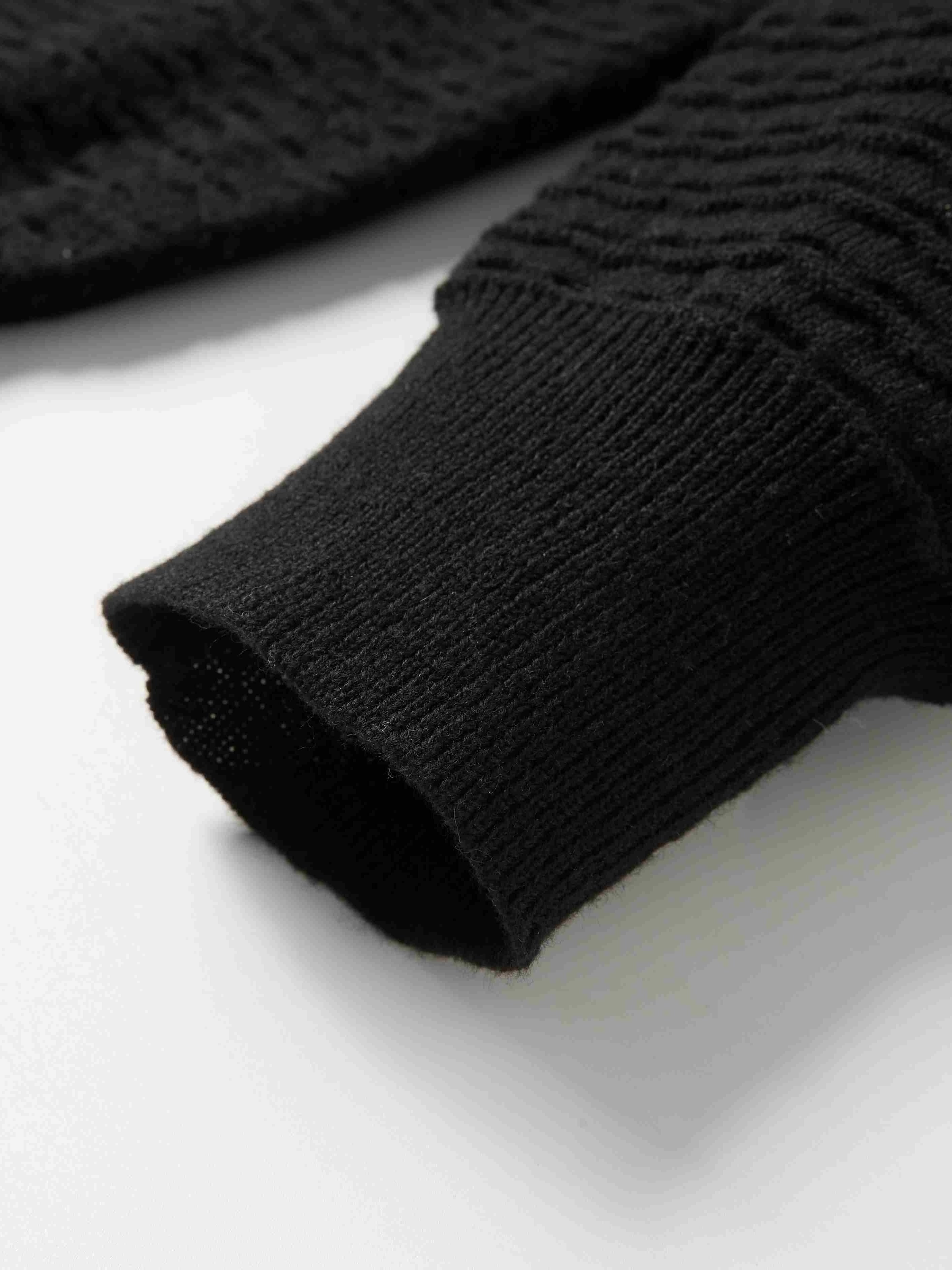 Black rib knitted sweater