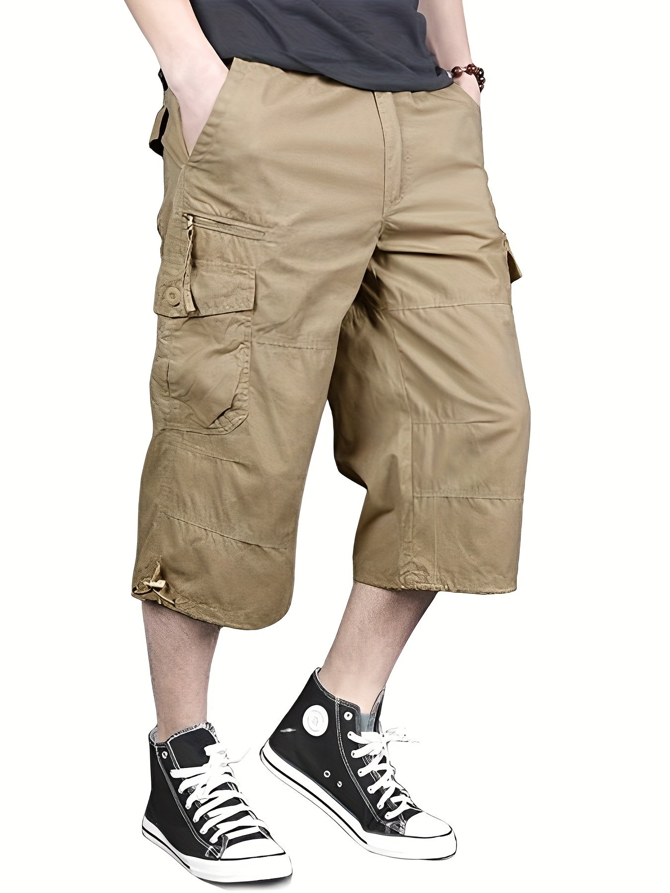 Casual cargo capri shorts for men in street style