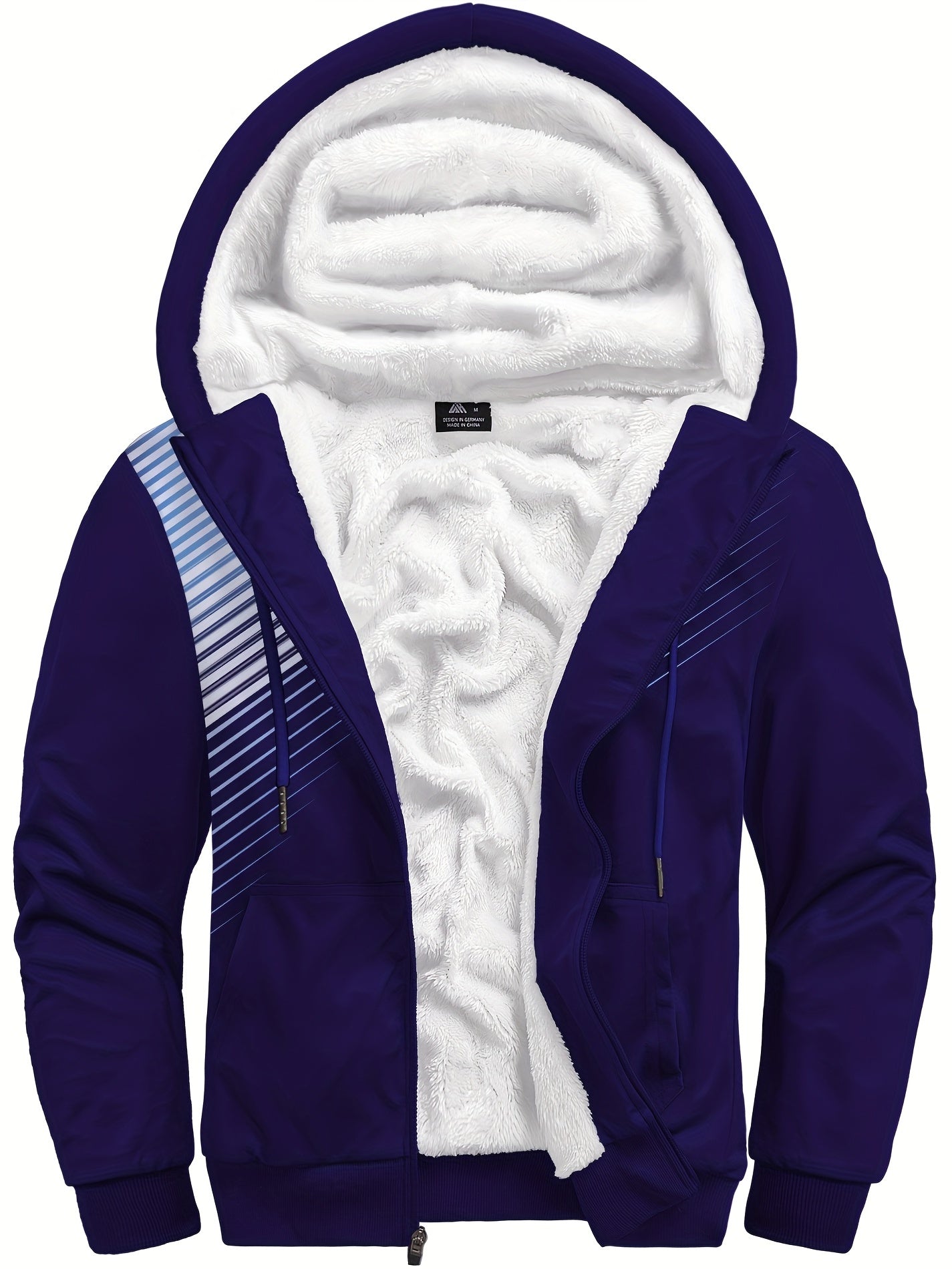 Striped fur hoodie for men