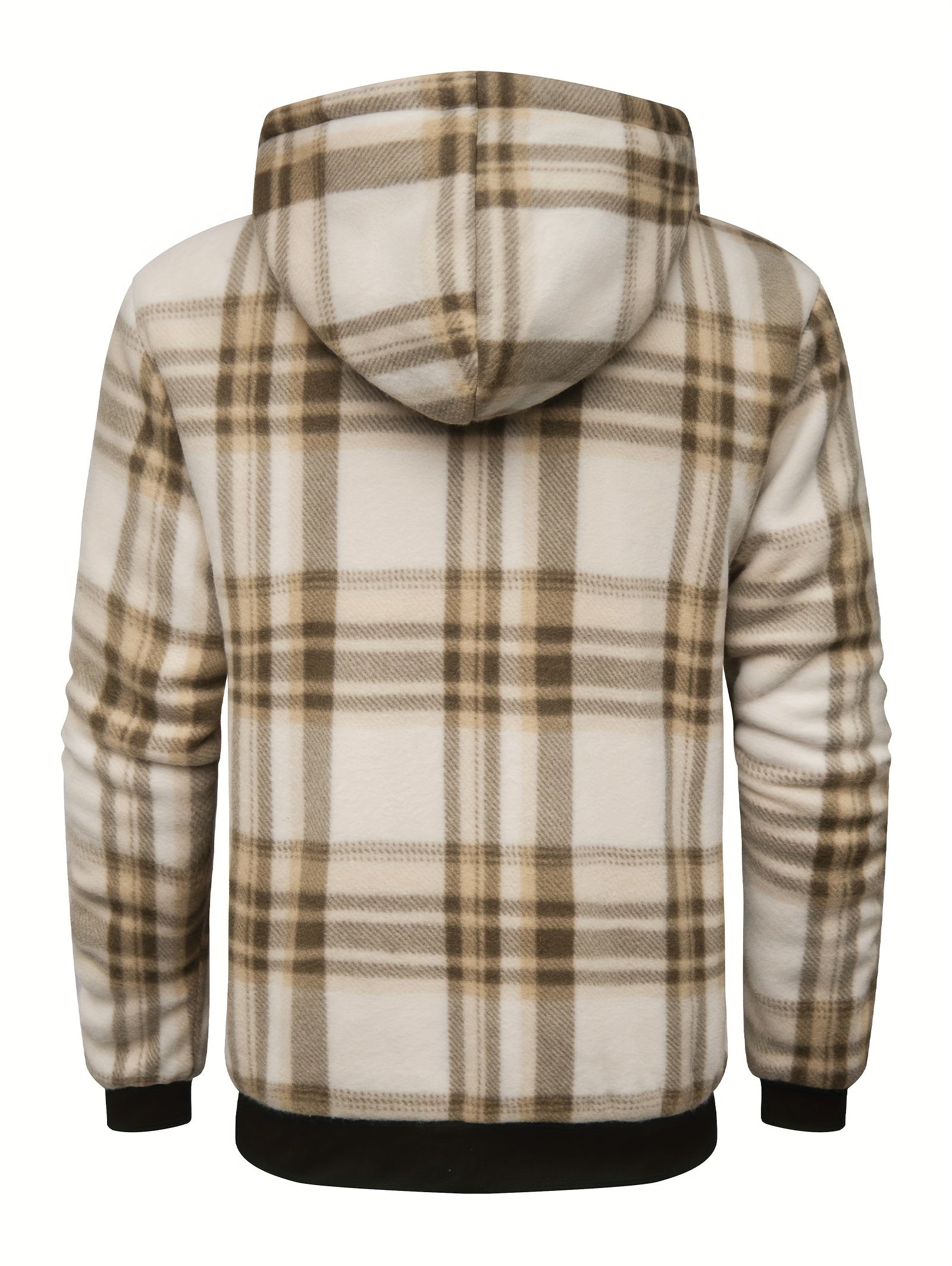 Retro fleece hoodie with checked pattern