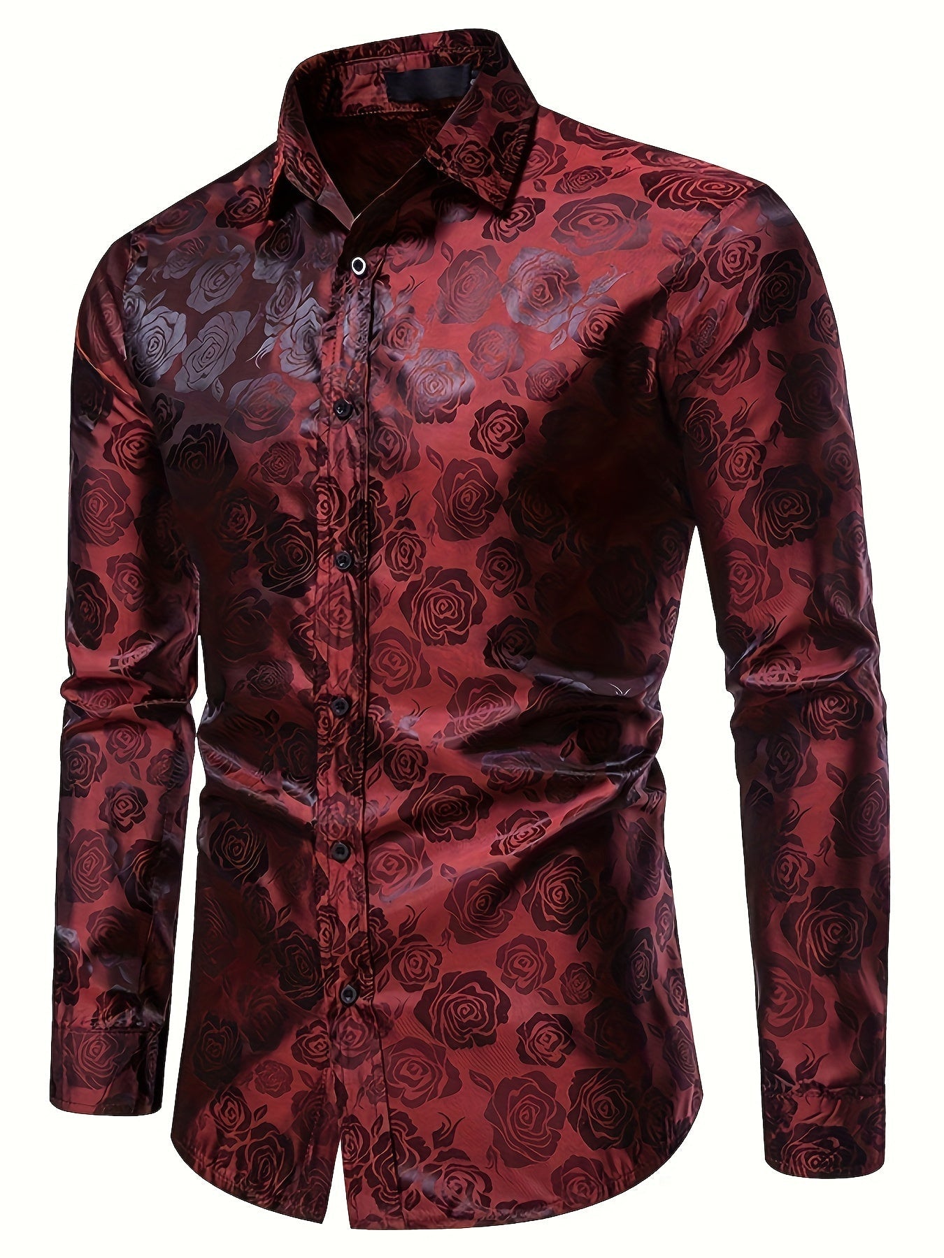 Elegant shirt with rose motif