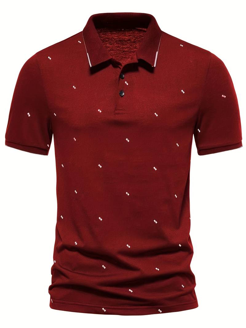 Polo shirt with lapels and dotted pattern