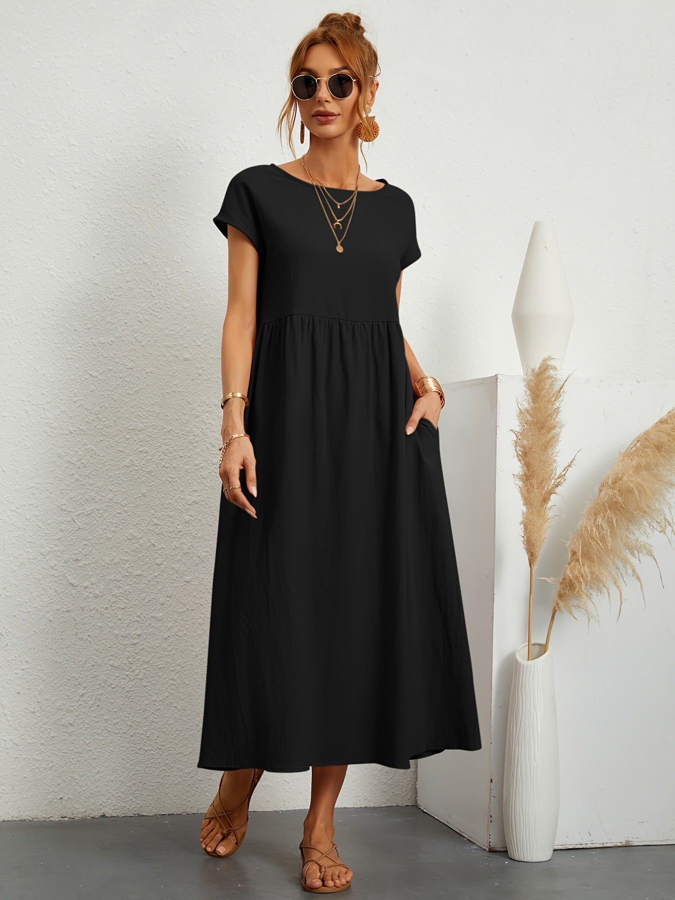 casual summer dress with loose pockets