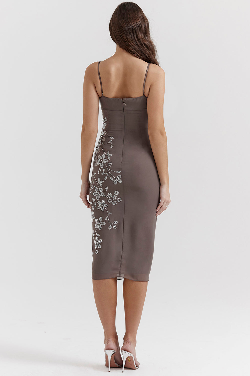 Midi dress embellished with smoke crystal