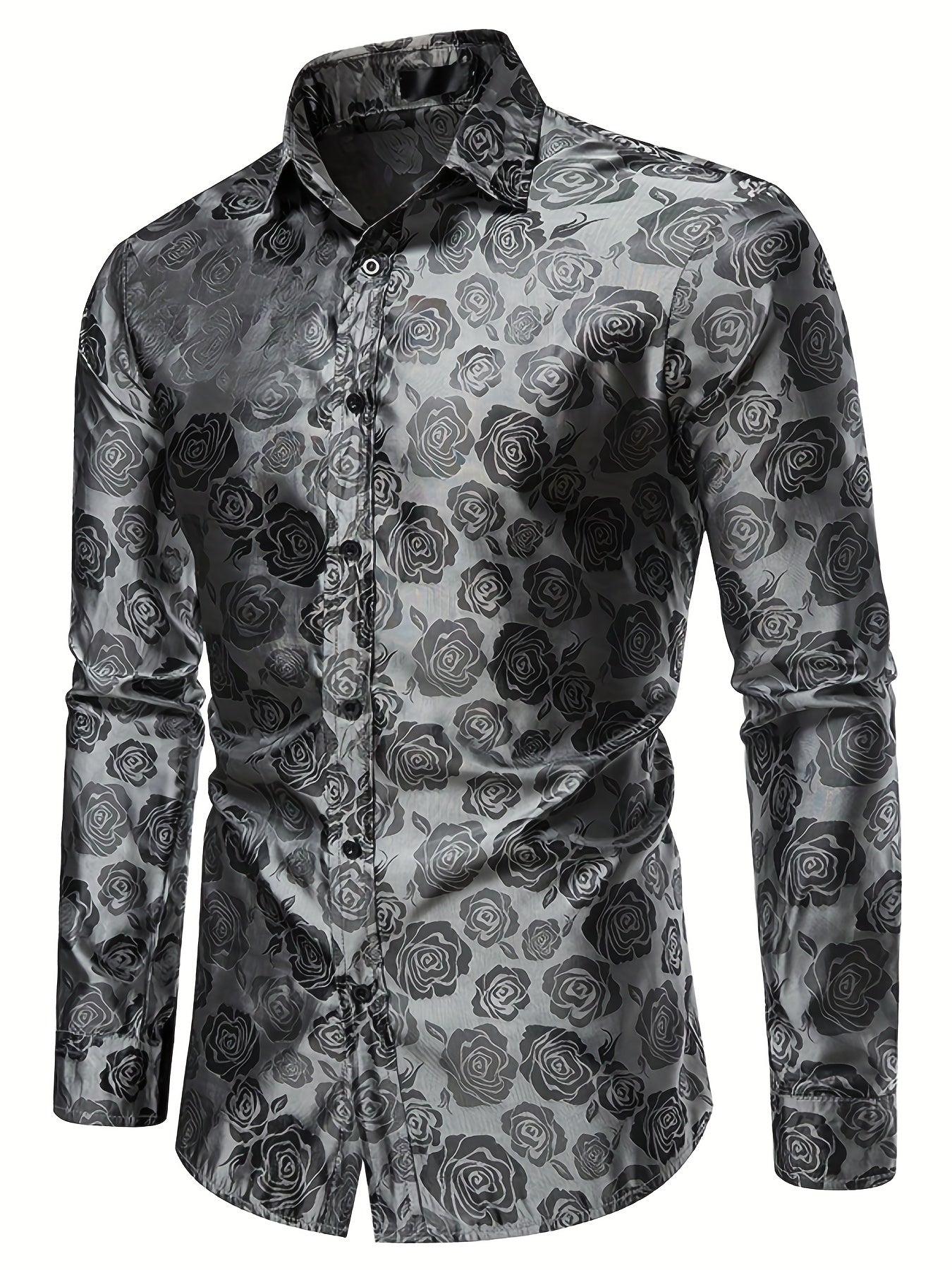 Elegant shirt with rose motif