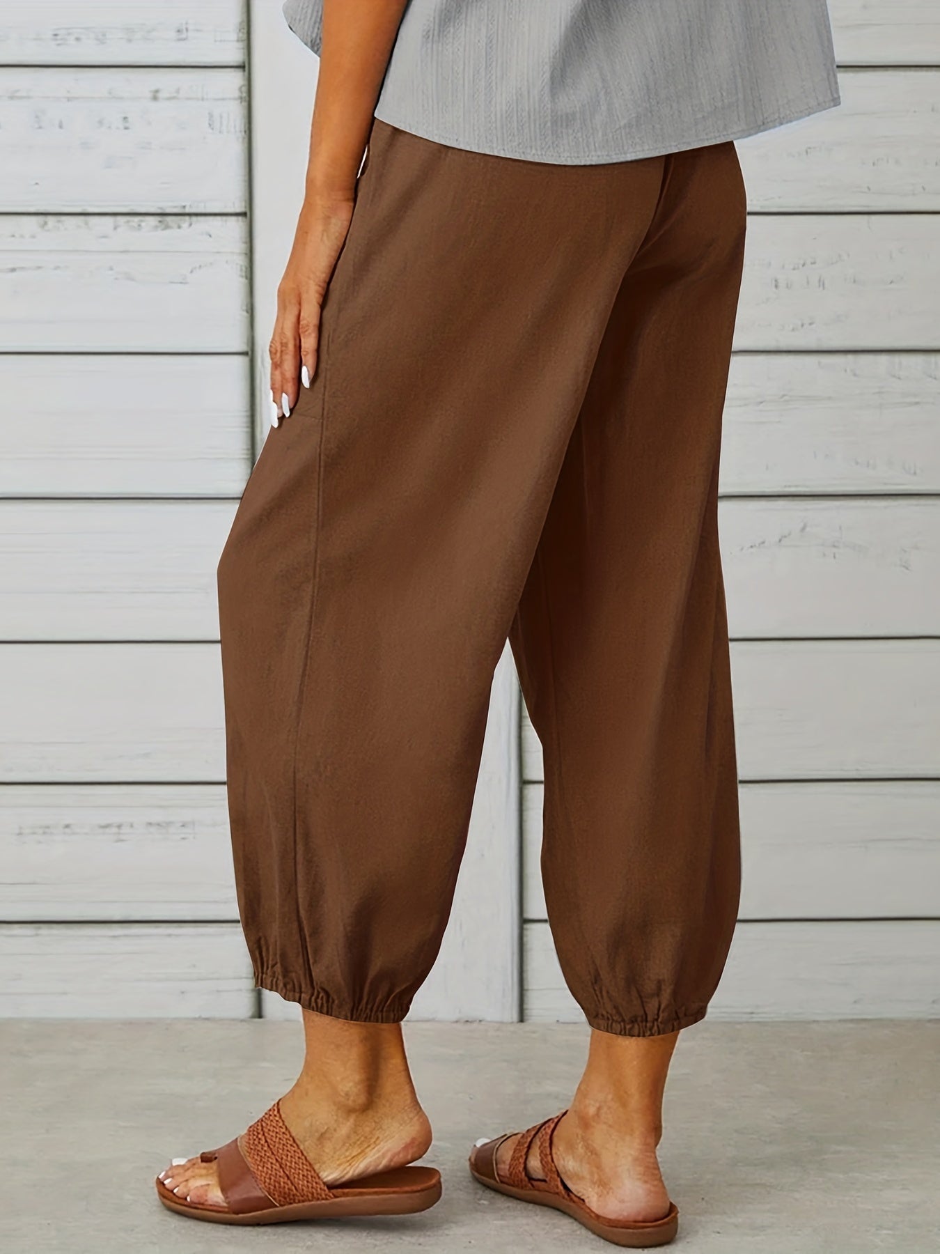 Patched crop pants for women