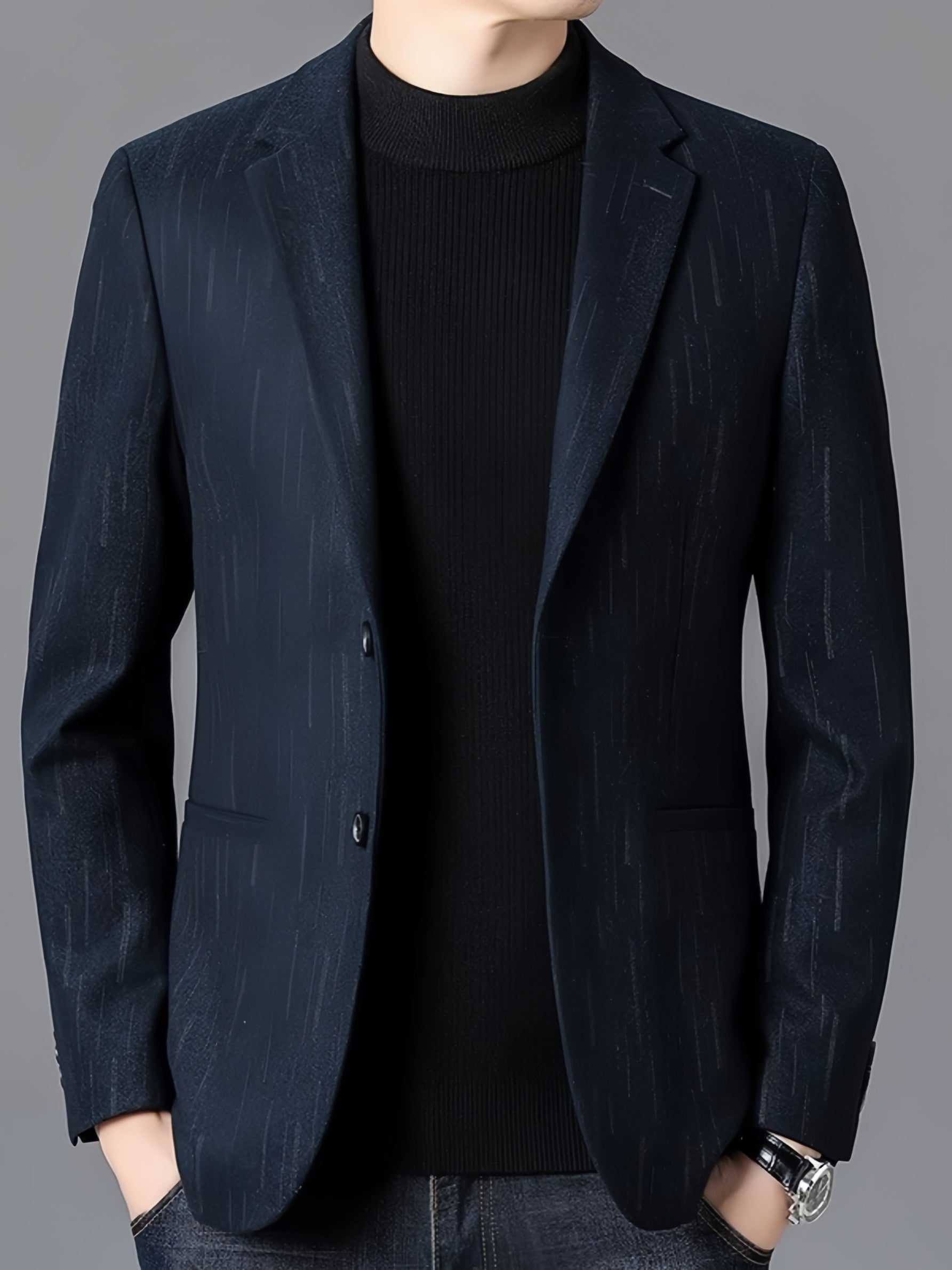 Blue blazer with striped pattern