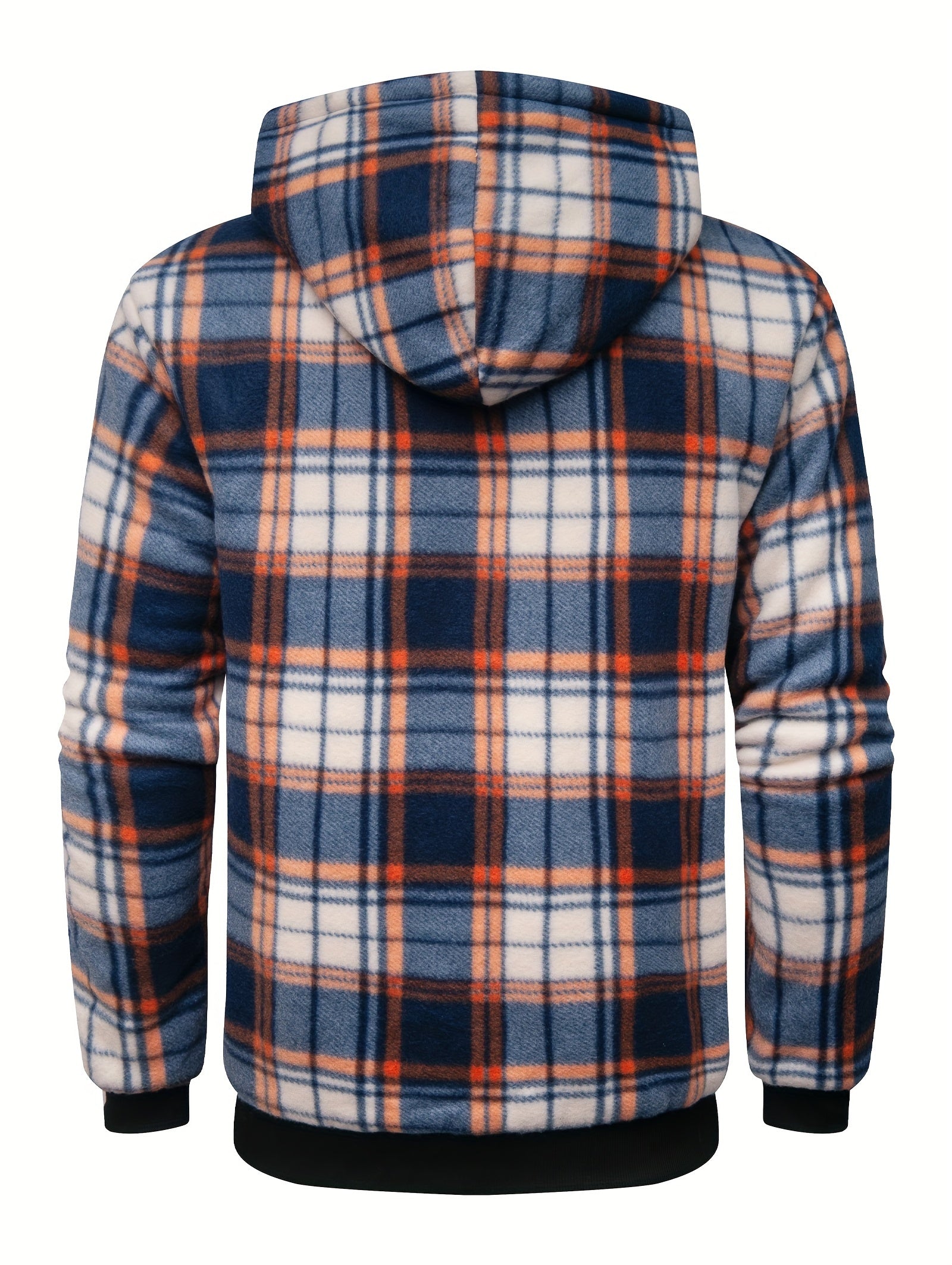 Retro fleece hoodie with checked pattern