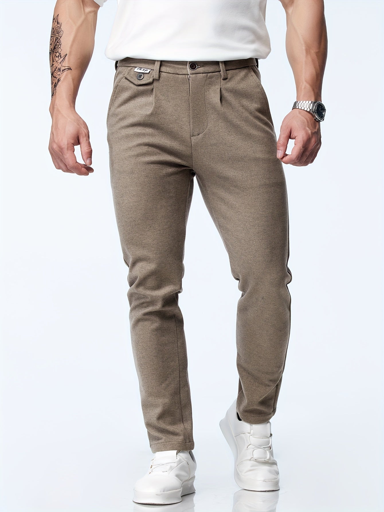 Casual straight stretch trousers for men