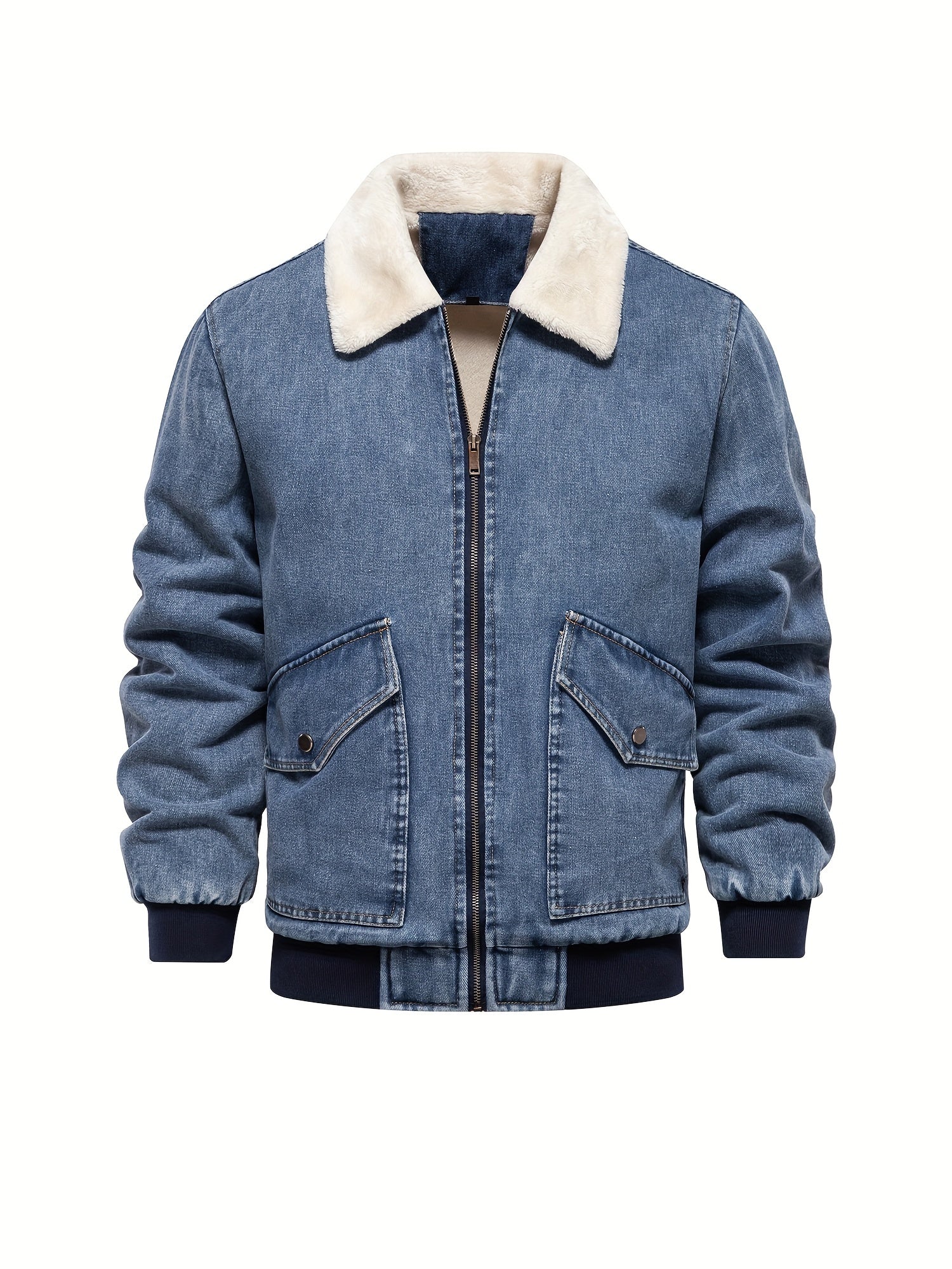 Men's denim fleece jacket