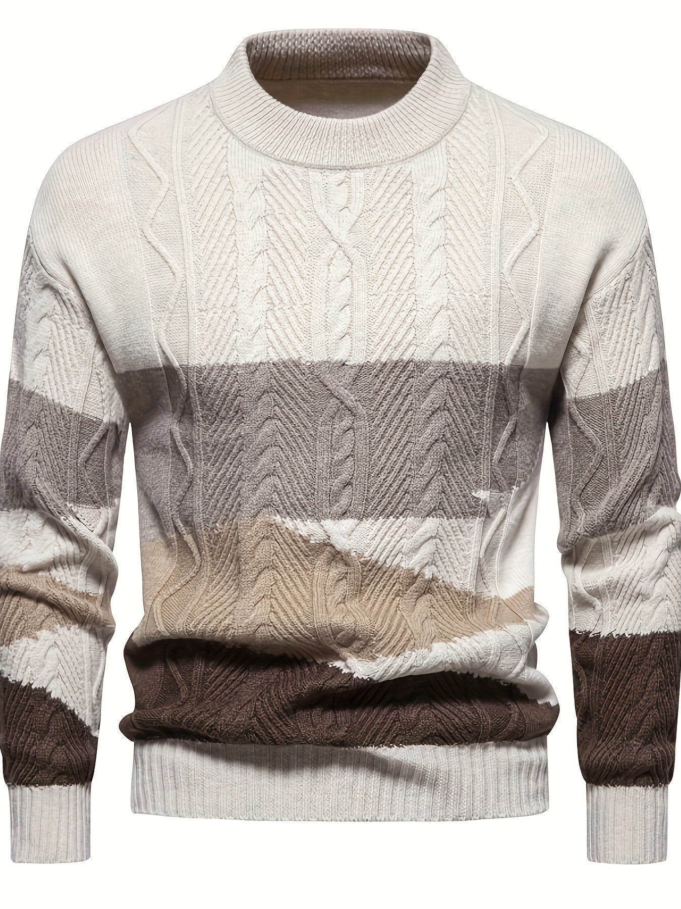 Knitted sweater with stripes for men