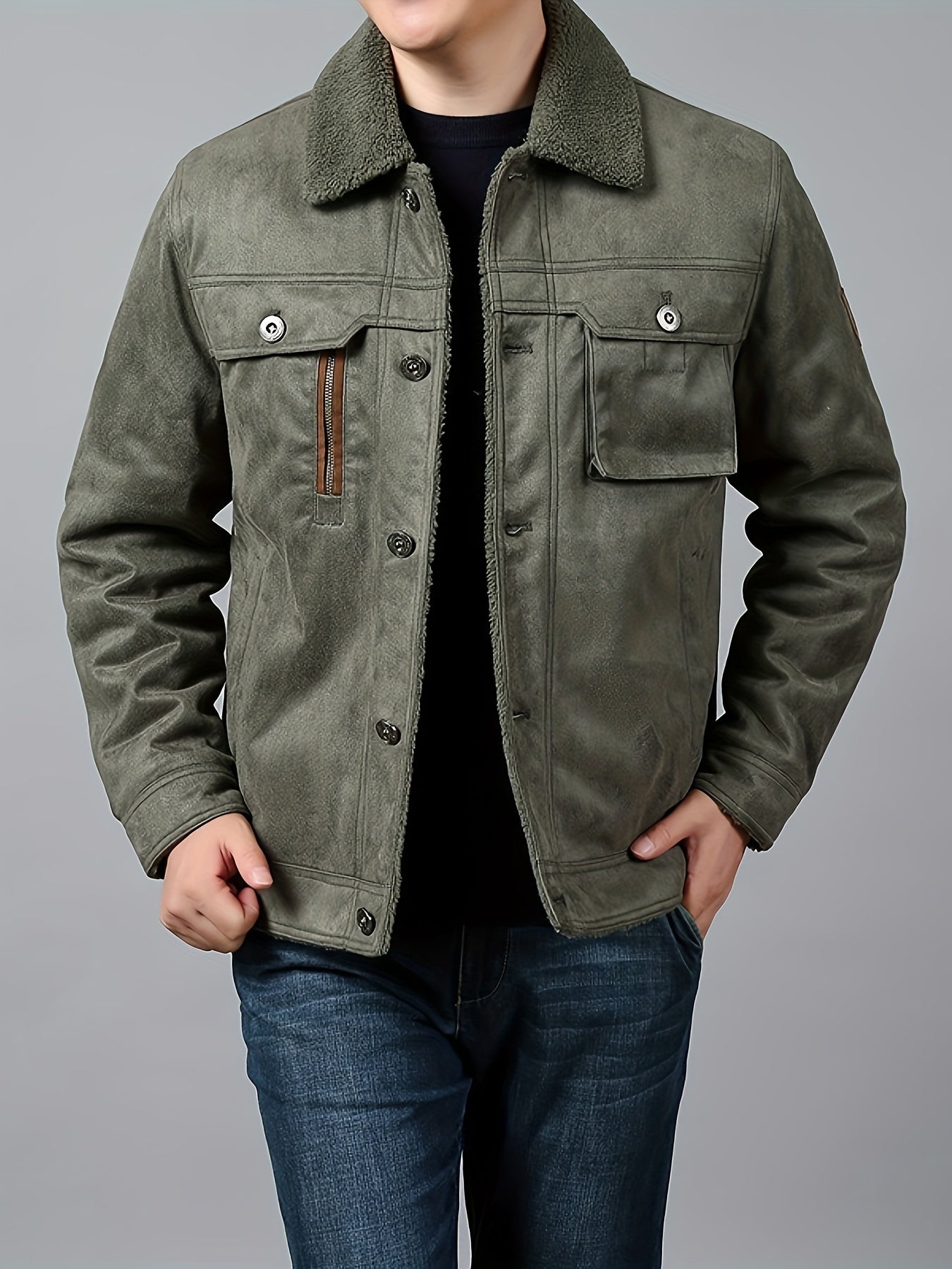 Green fleece jacket