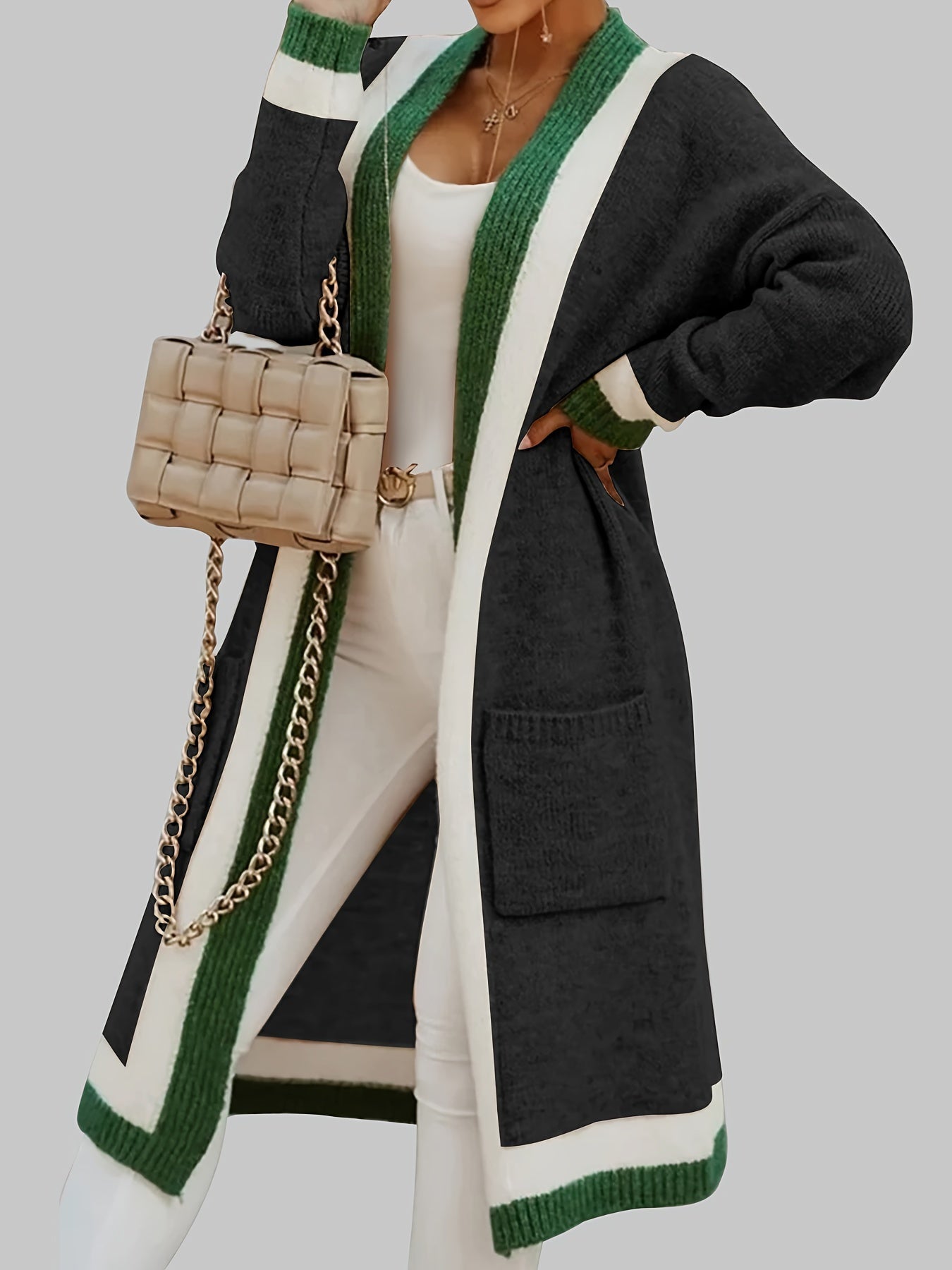 Knitted cardigan coat