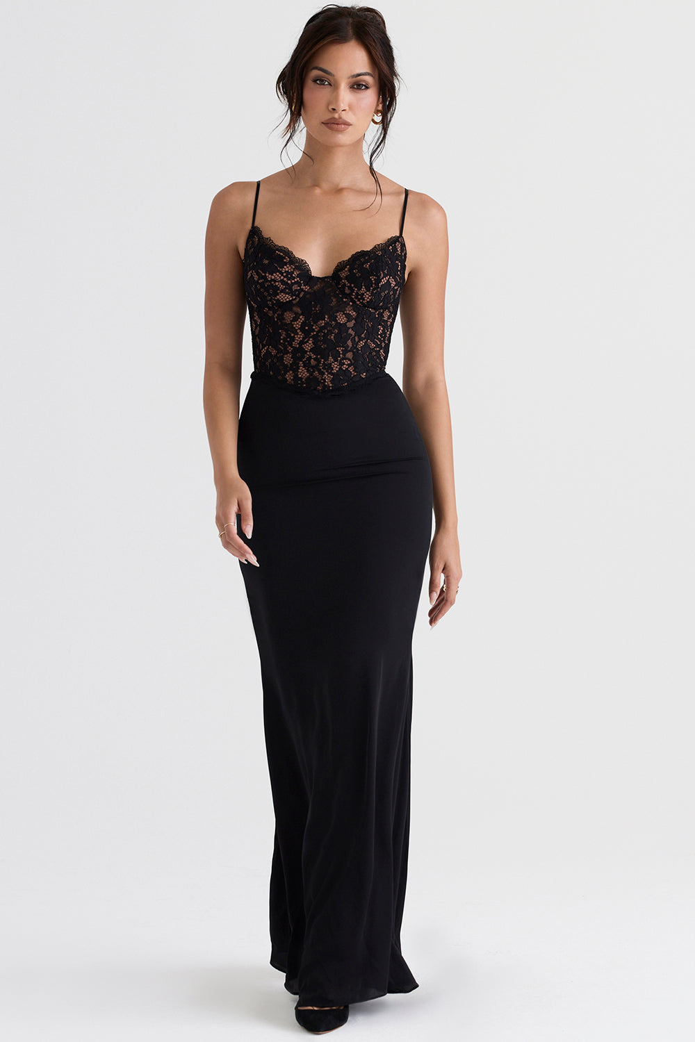 Black corset maxi dress