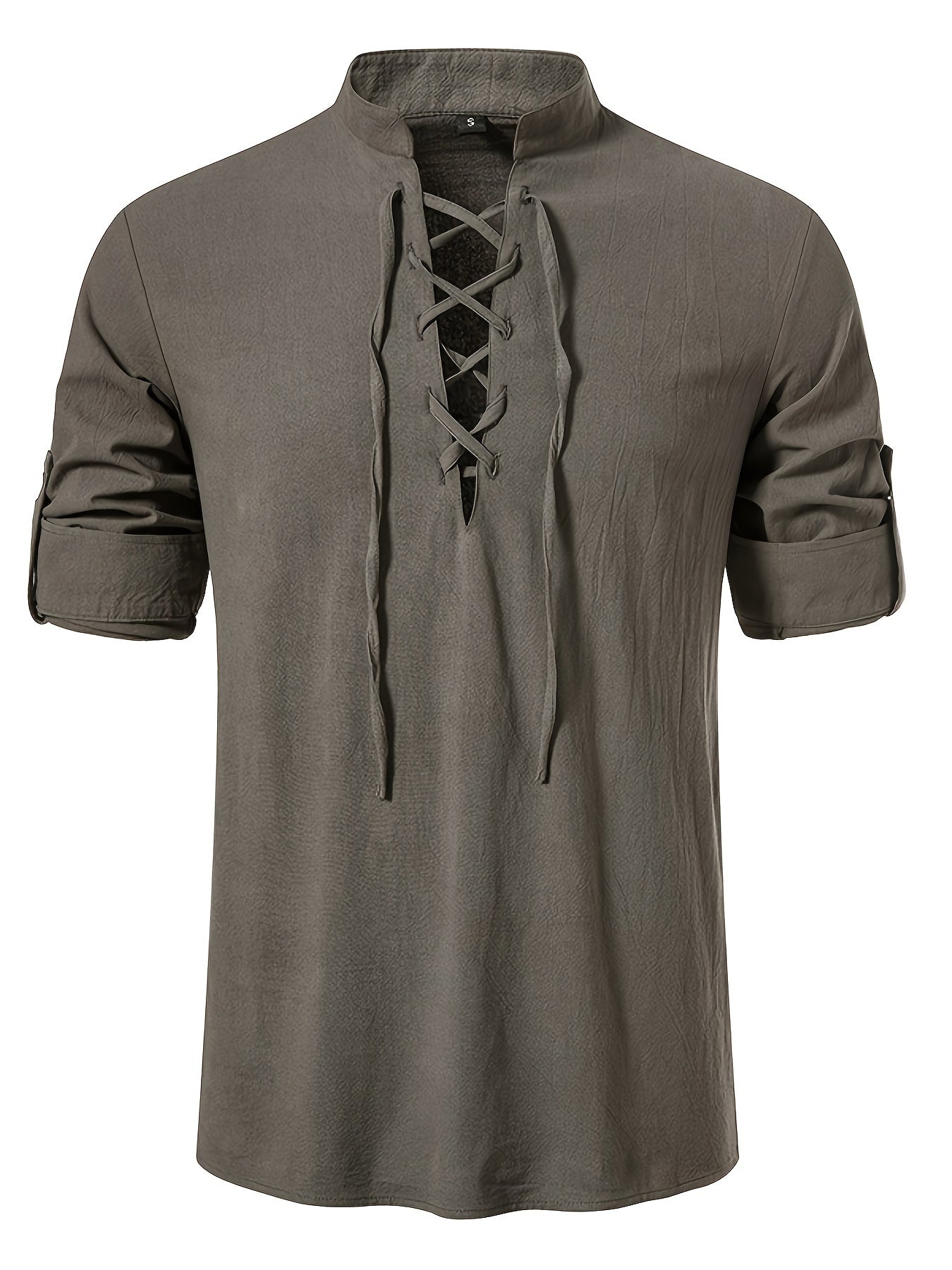 Casual Henley T-shirt with long sleeves