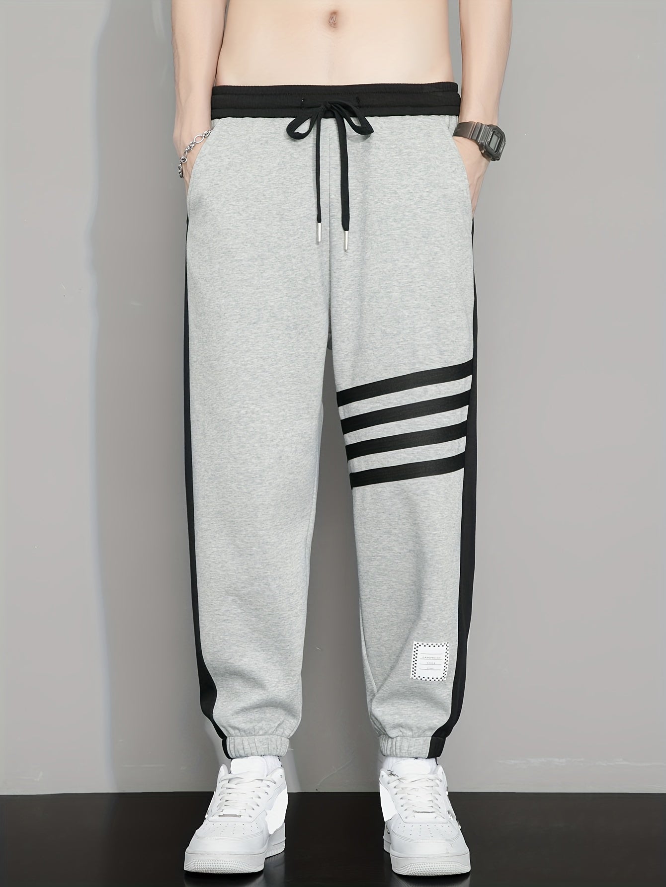 Striped men's sweatpants