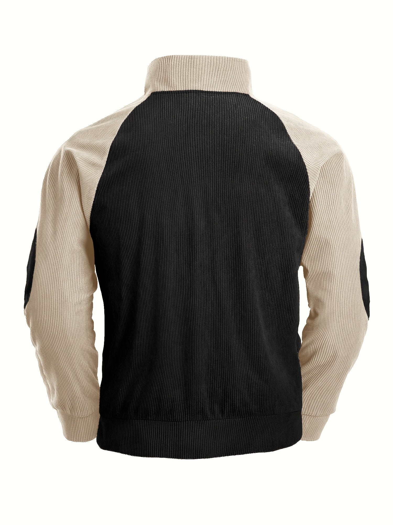 Ribbed vintage Henley shirt with long sleeves and stand-up collar