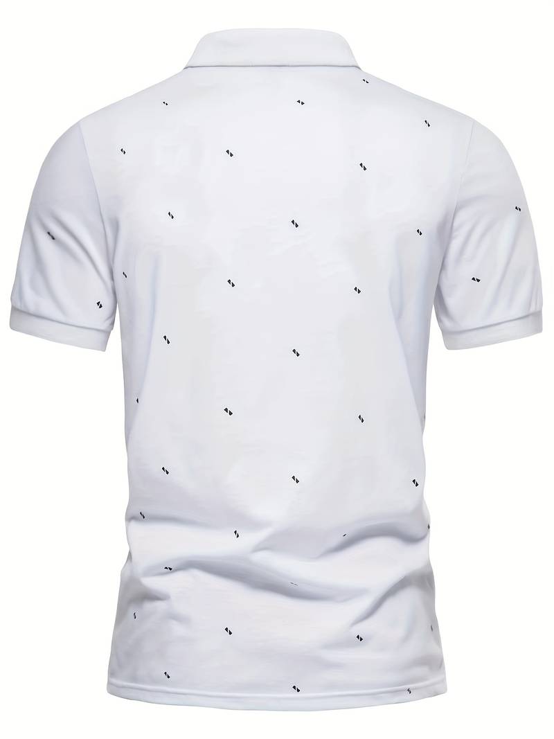 Polo shirt with lapels and dotted pattern