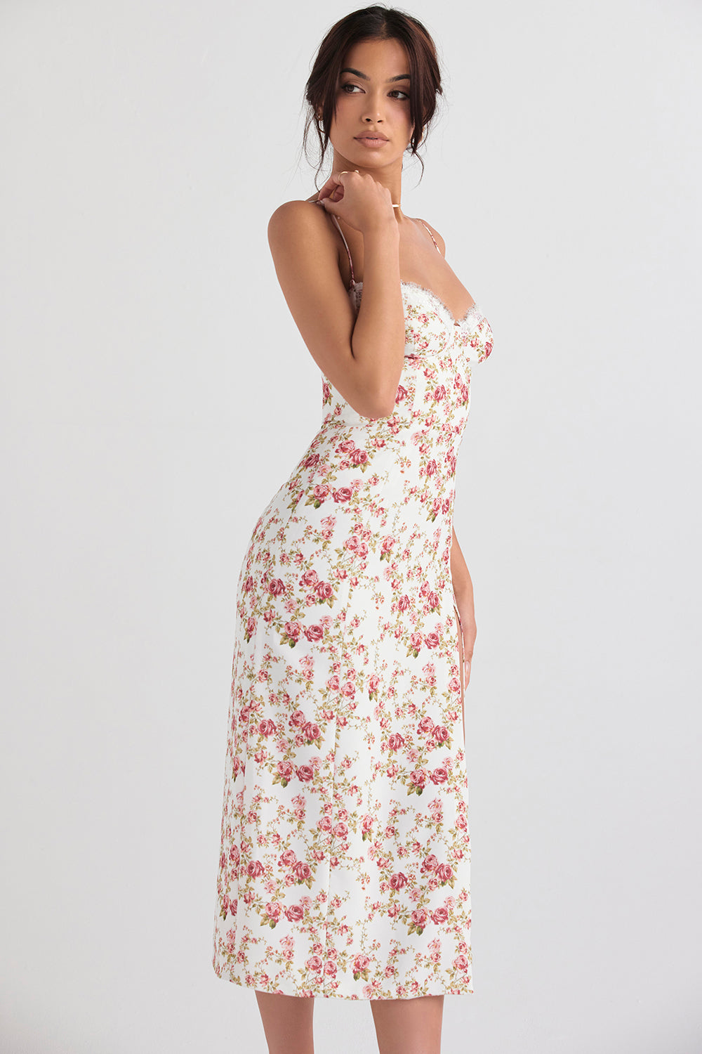 Print corset midi sundress