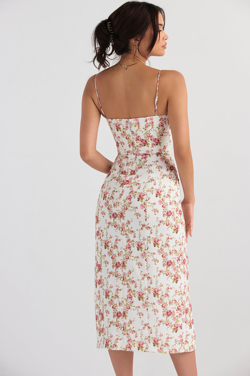 Print corset midi sundress